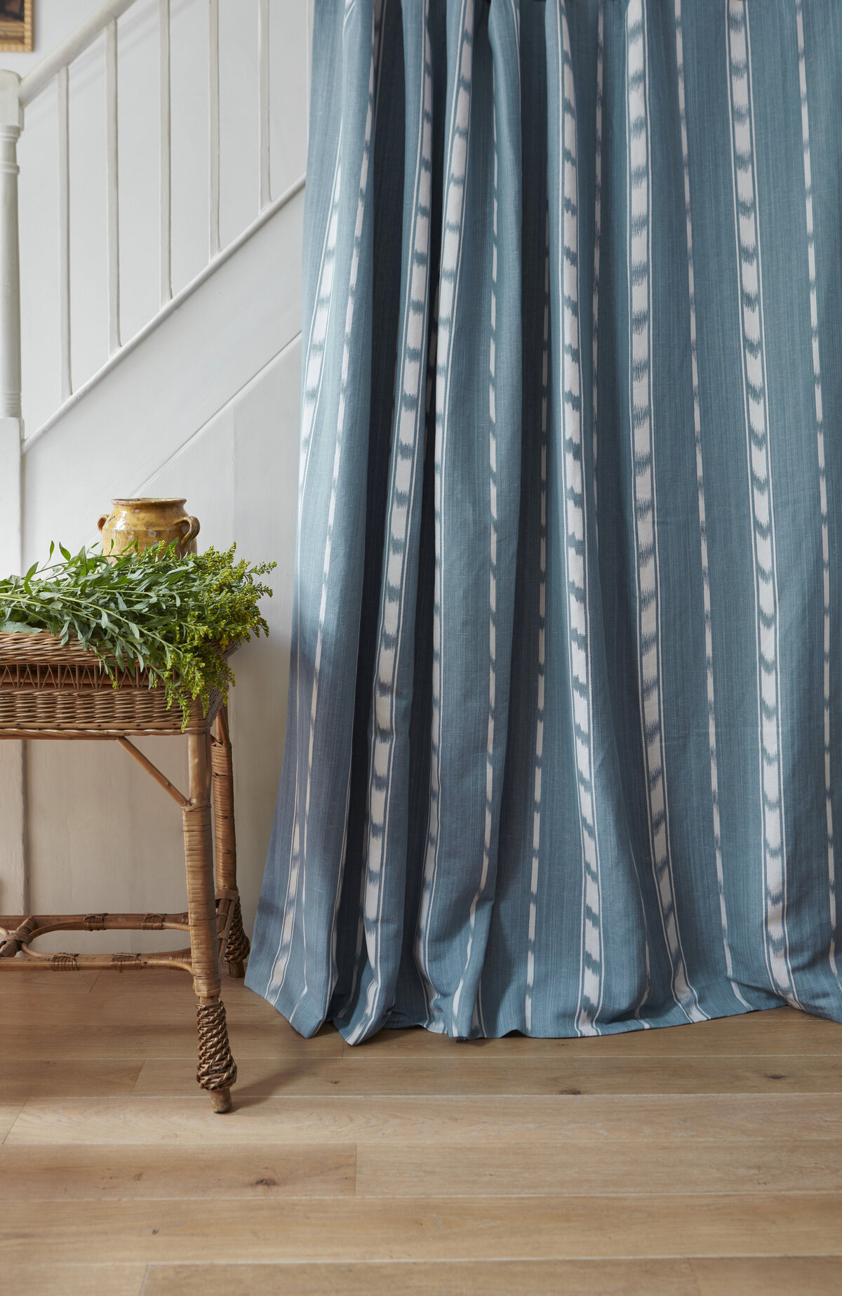Mahala Textiles - Ikat Stripe Gustavian Blue