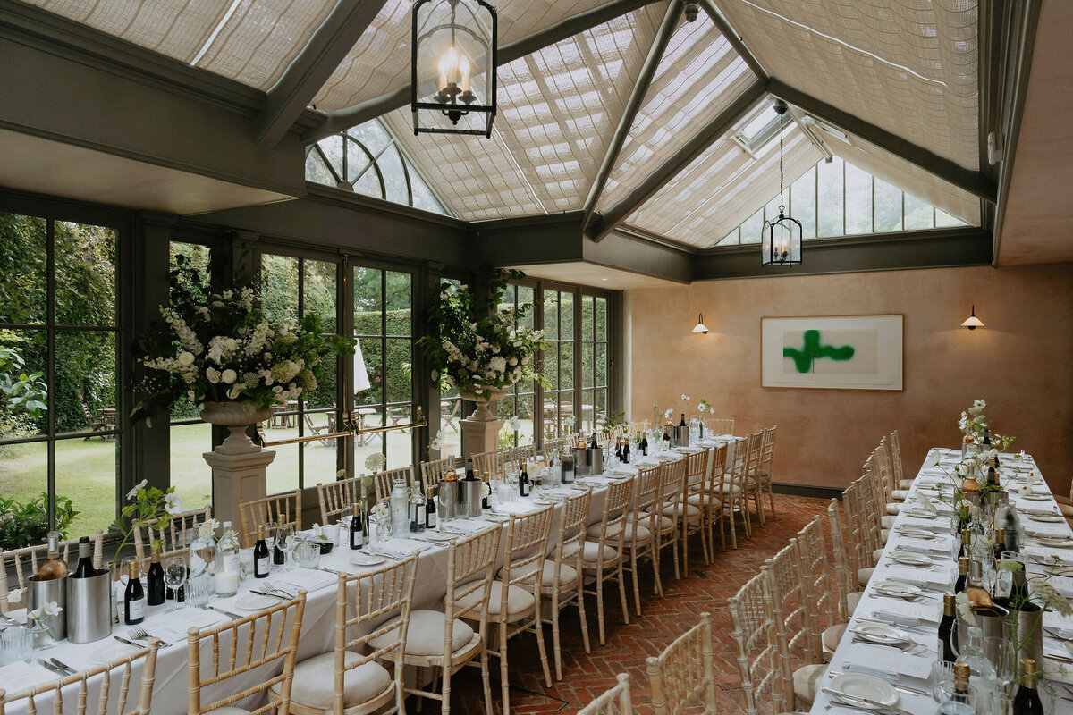 Wedding Breakfast in the Garden Room of The Rectory Hotel 