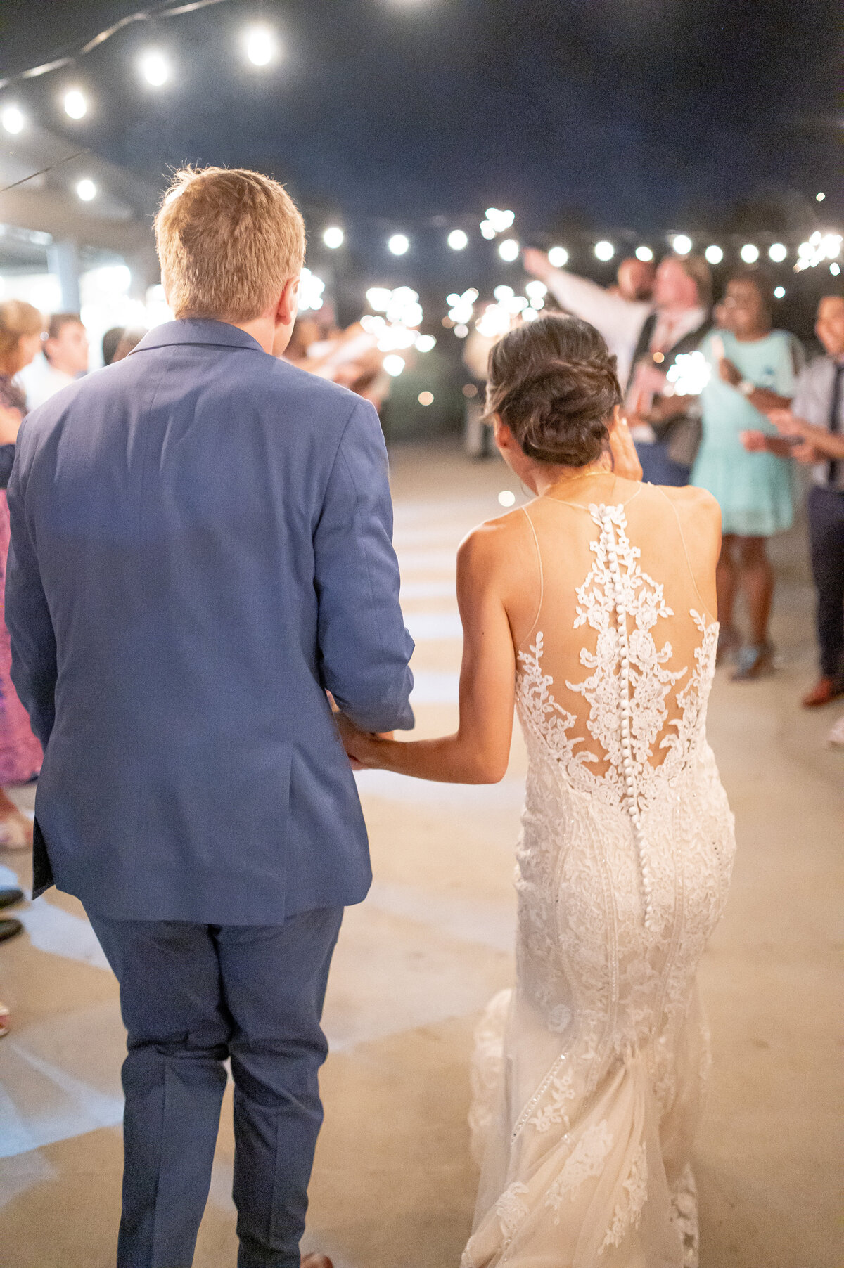 Sparkler Farewell walk at wedding