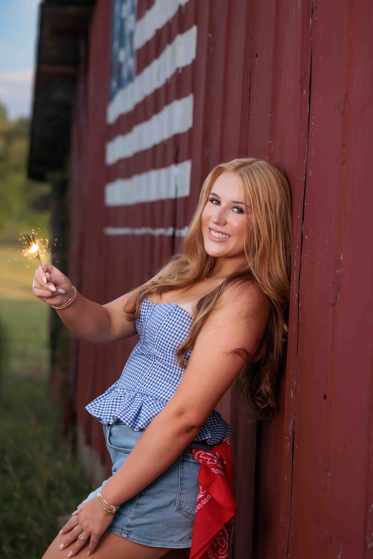 4th of July senior portraits in NC