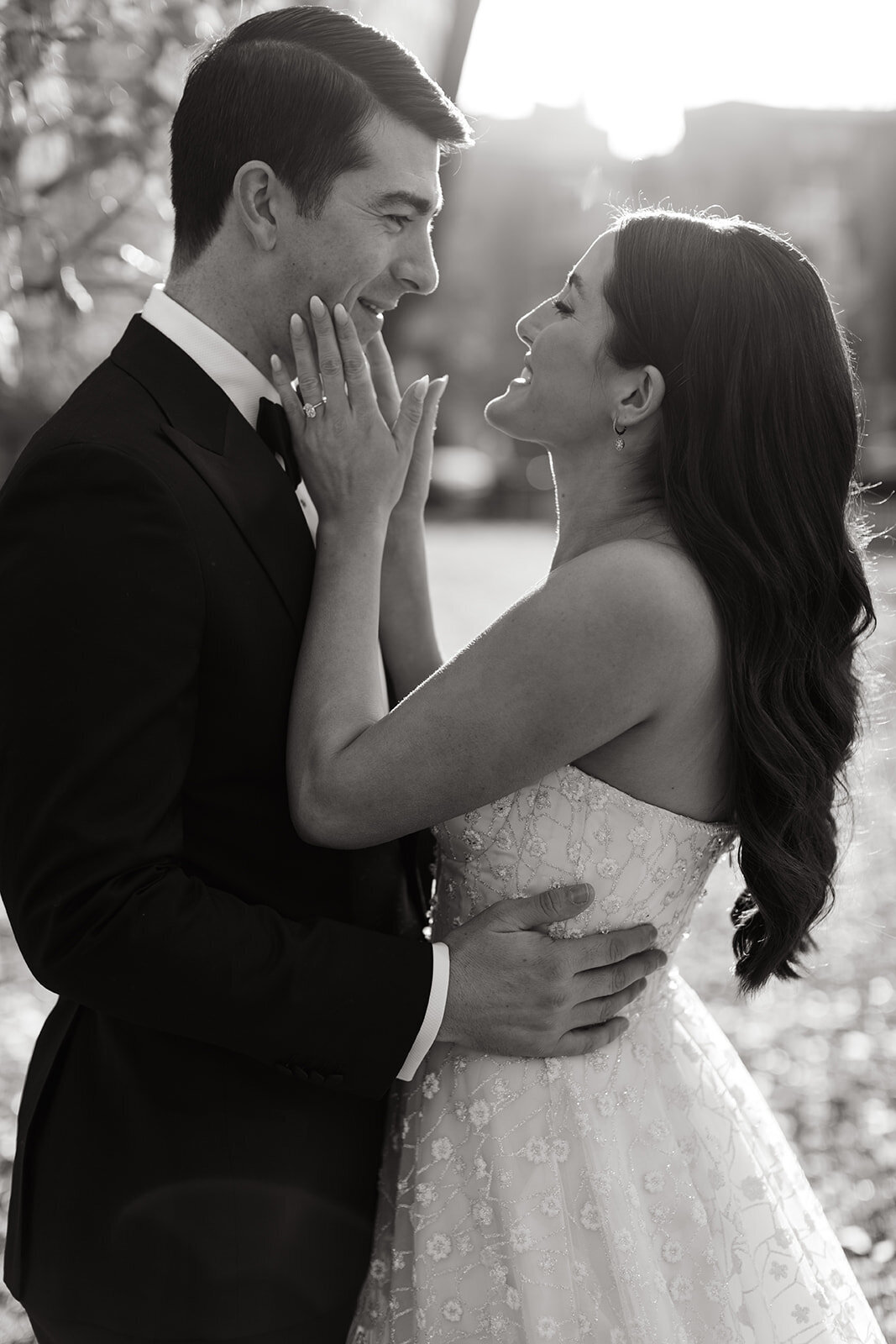 Wedding Couple in Chicago Park in Fall