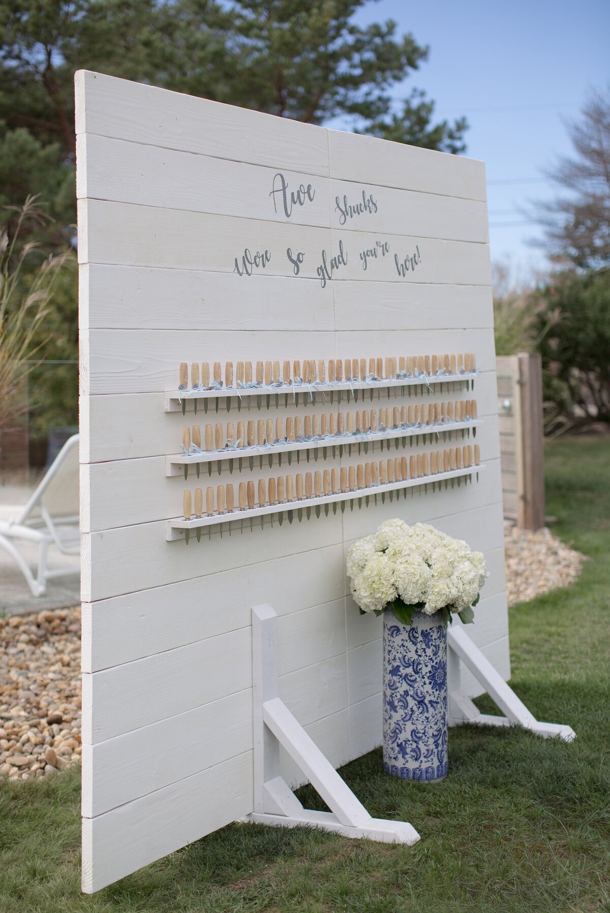 Oyster shuckers wedding display for Maine Wedding.