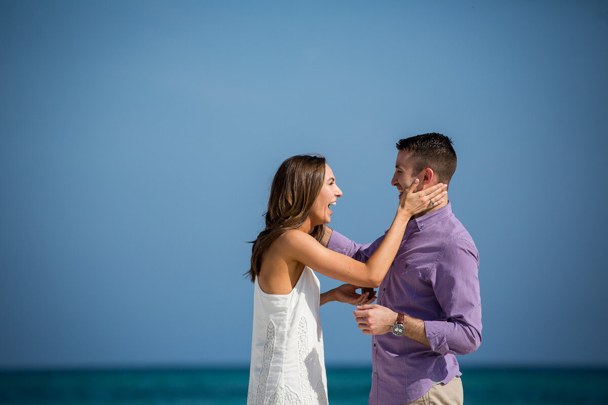 rosemary beach surprise proposal on the sand.