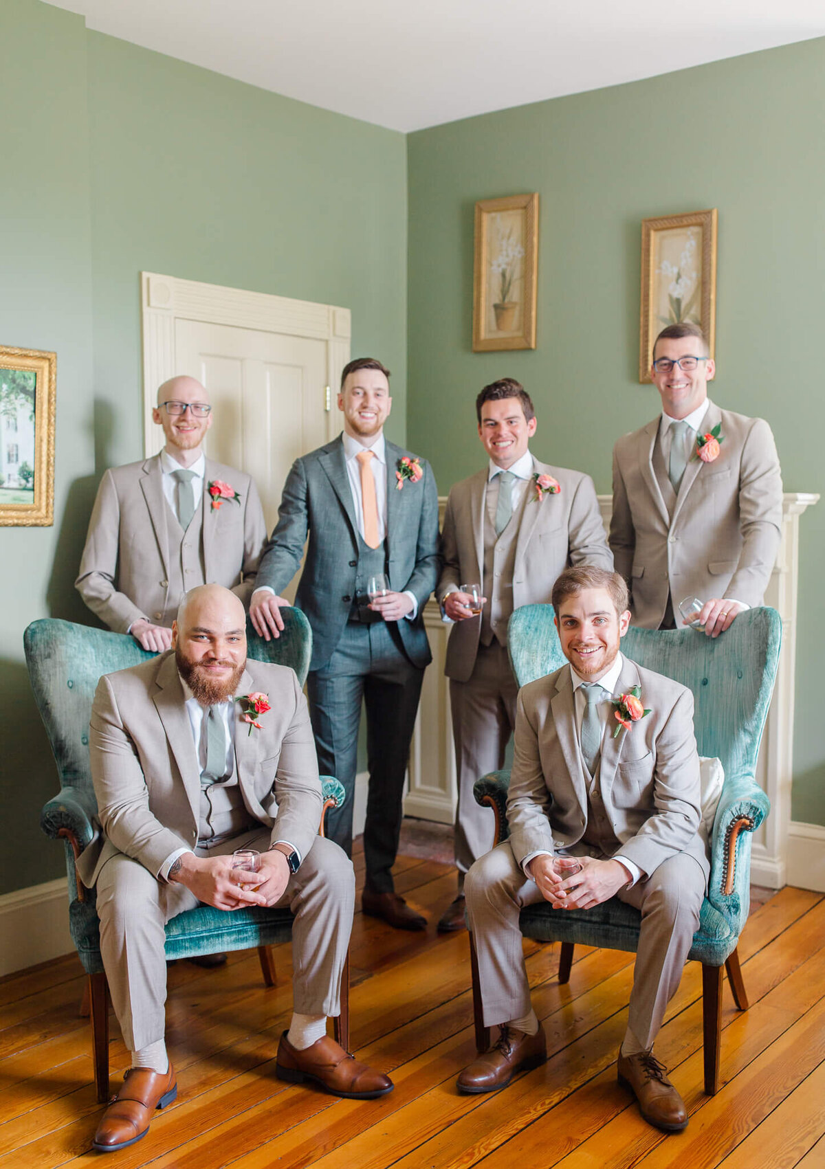 Groomsman at a historic venue in Charlottesville, Virginia. Taken by Washington DC Wedding Photographer Bethany Aubre Photography.