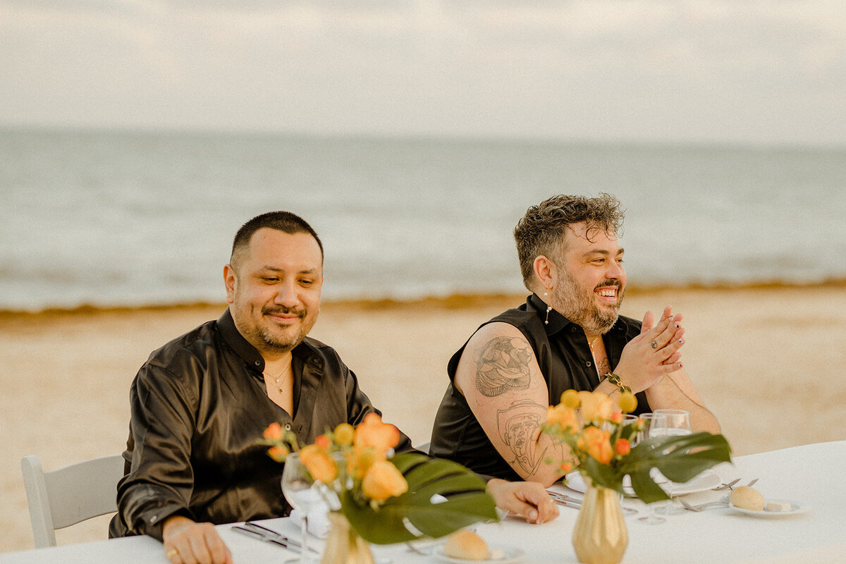 f-mexico-cancun-dreams-natura-resort-queer-lgbtq-wedding-details-cocktail-reception-by-the-beach-10