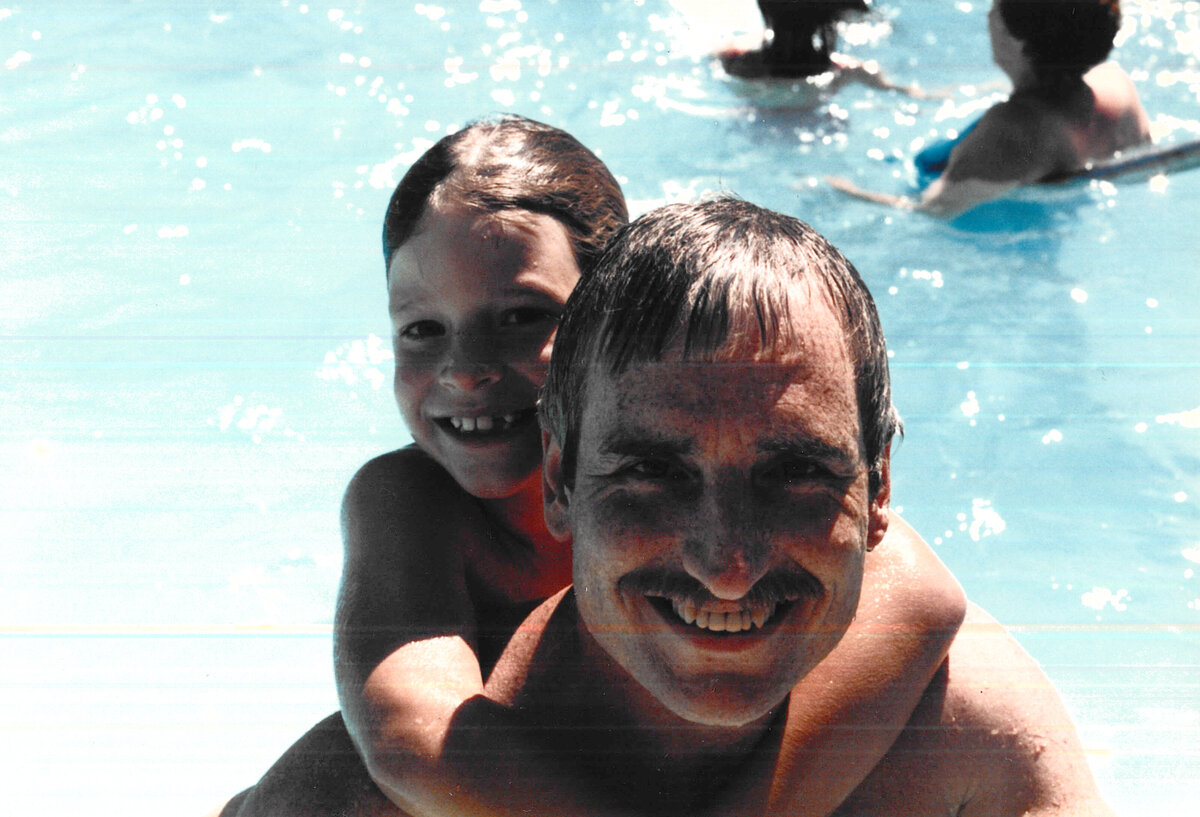 Brent Ray Fraser and Dad at Ossoyoos Waterslides 1986