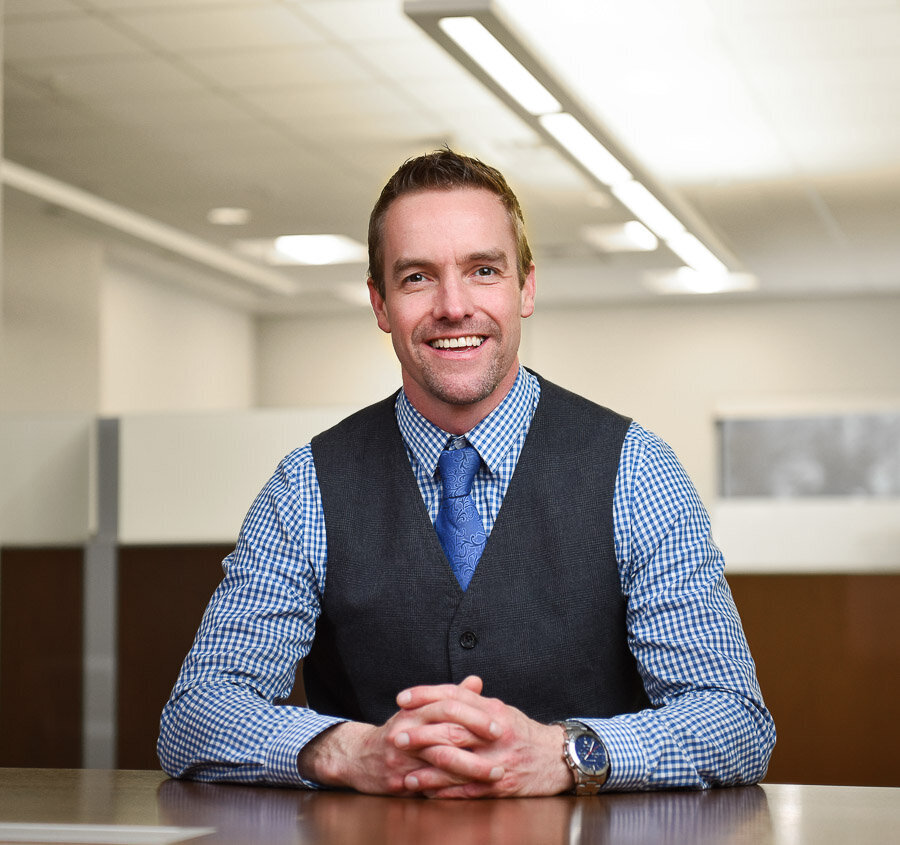 Investment advisor at desk