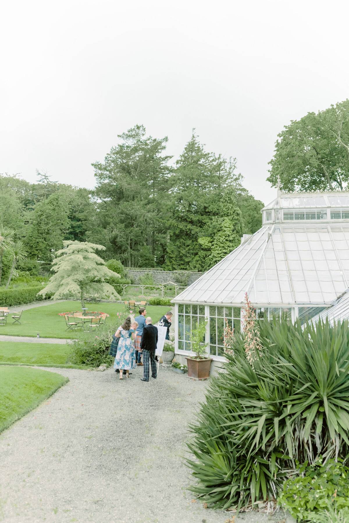 Elegant walled garden wedding Glenapp Castle Scotland