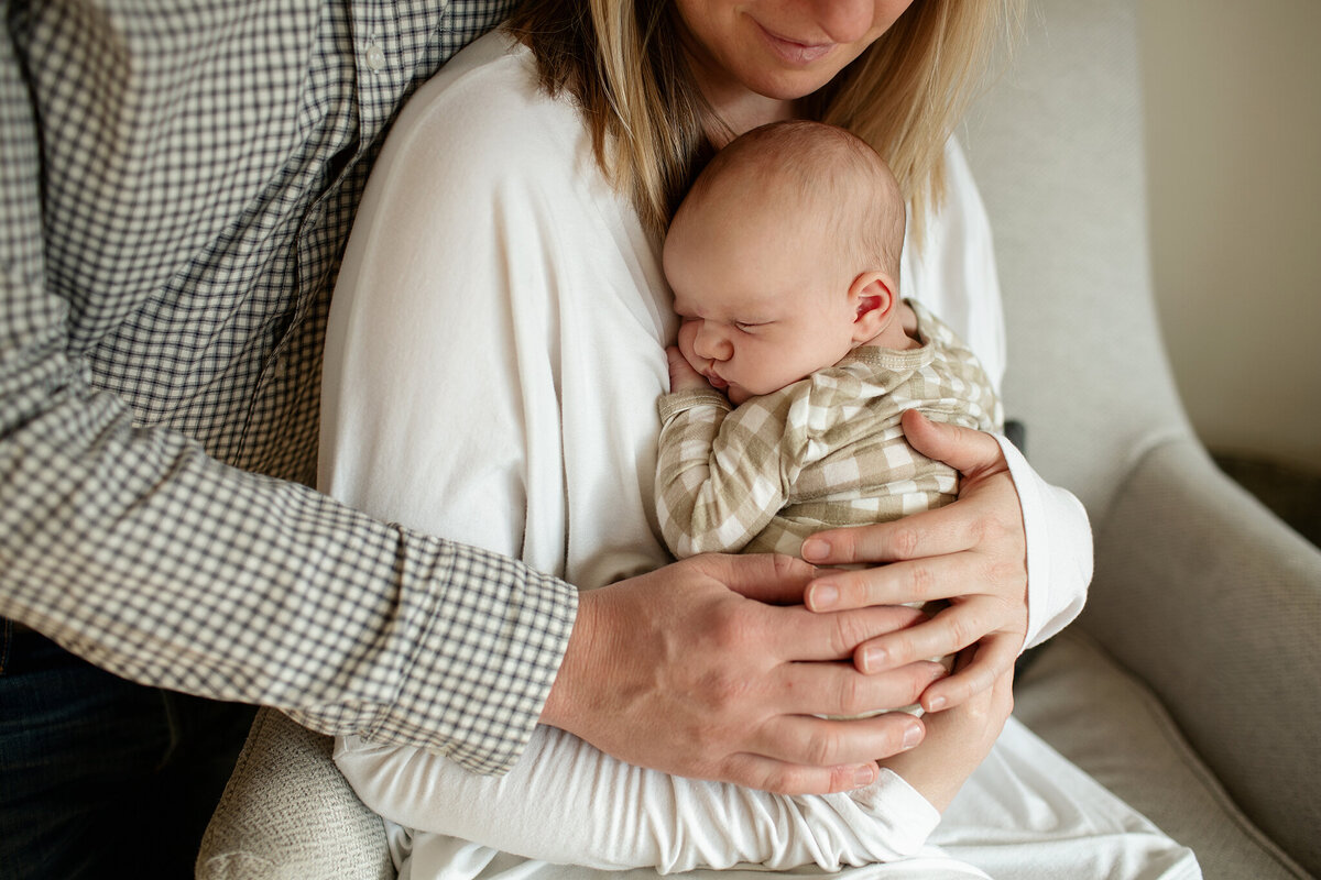 newborn session in clients home in erie colorado