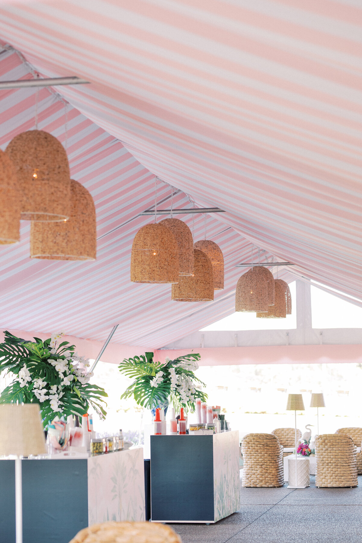 Tented reception inspired by Colony Hotel Palm Beach