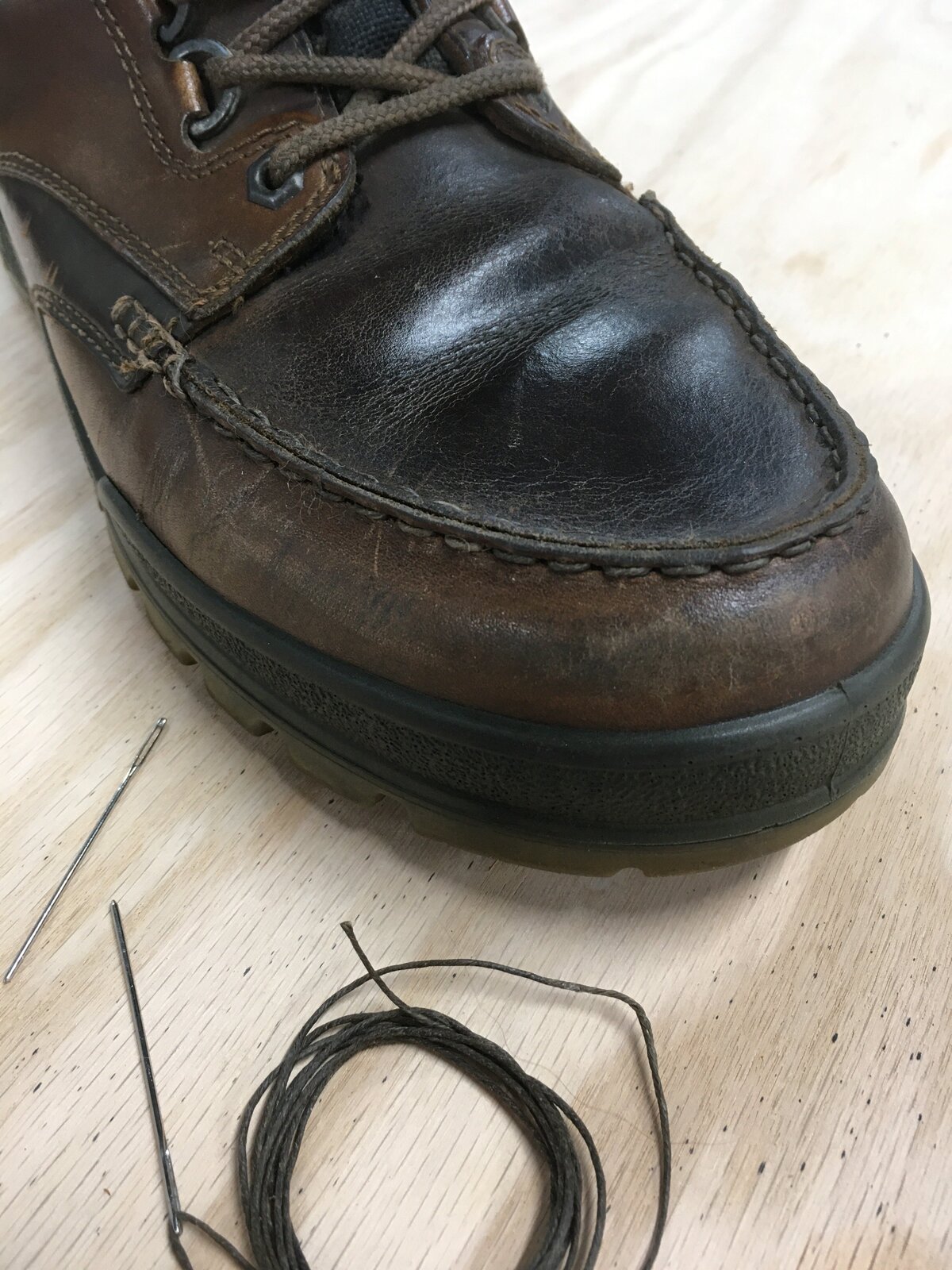 Moc Toe Boot Stitching After