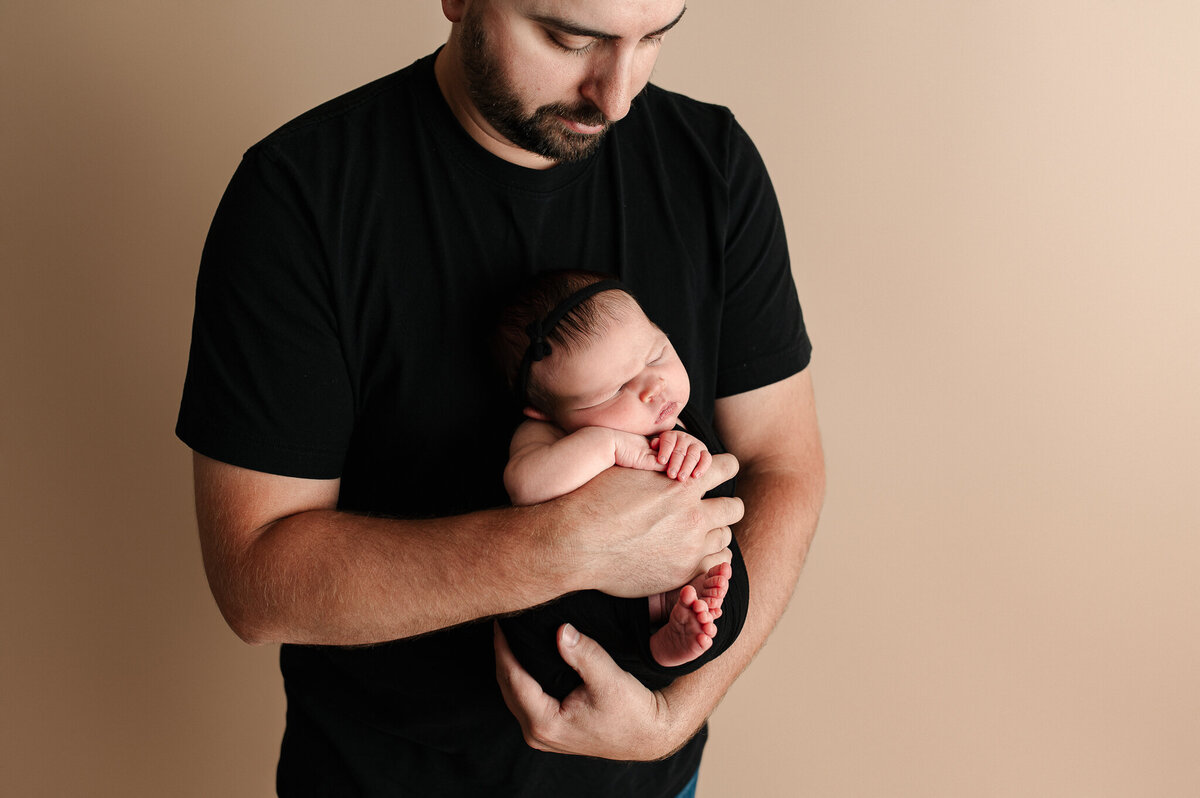Dad and infant son newborn session
