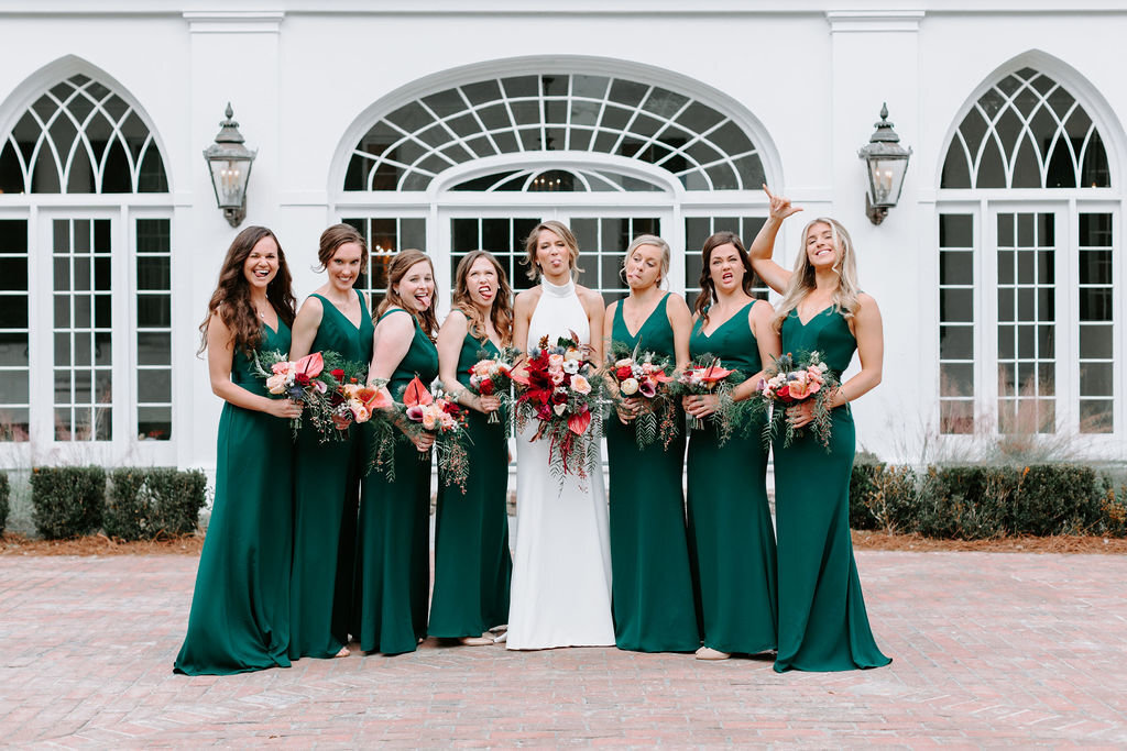 emerald green lowndes grove bridal party