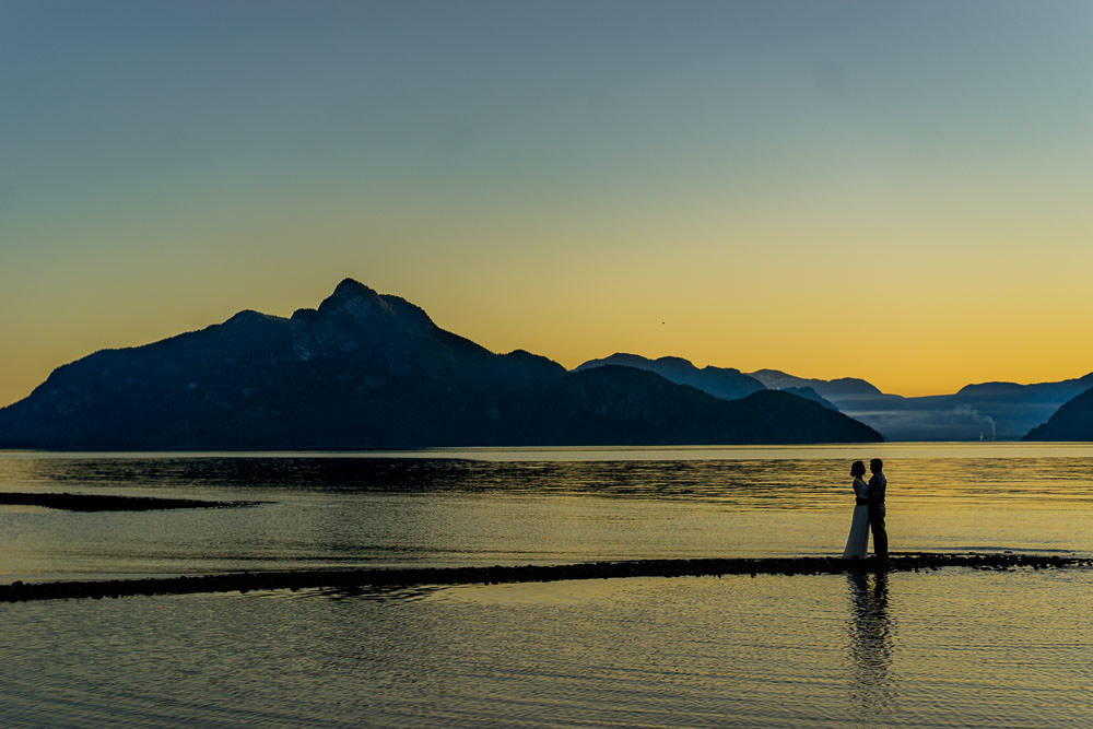 Sunset engagement session at Furry Creek.