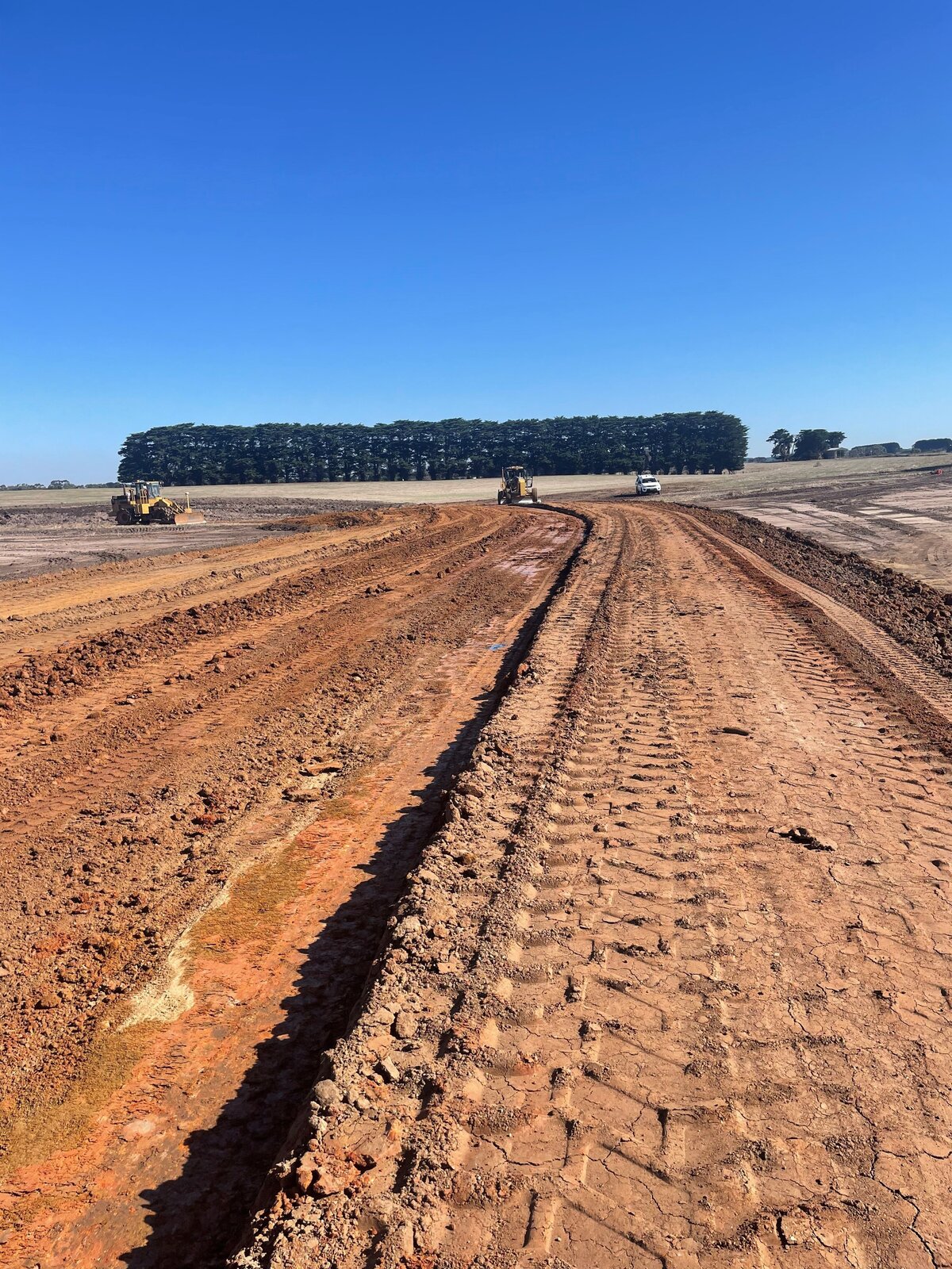 Grader forming up road boxing for new subdivision road