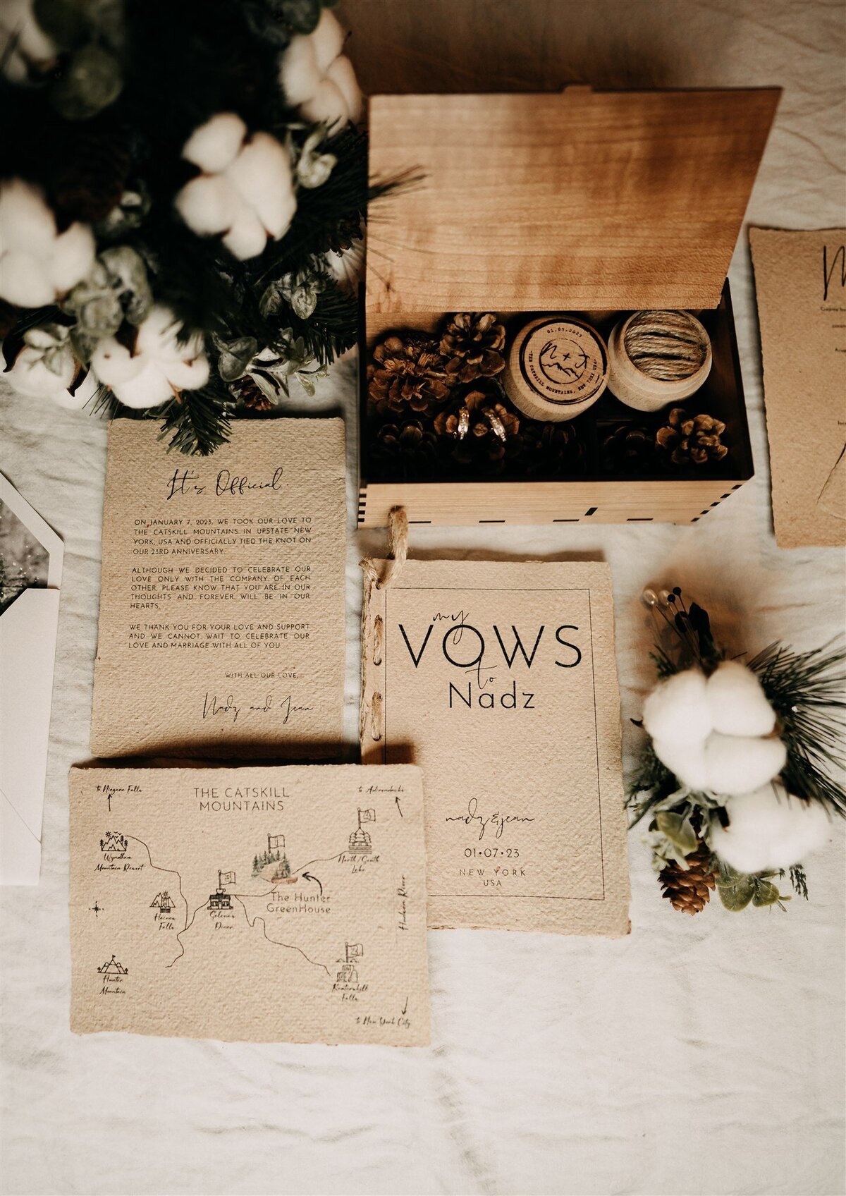 Detail image of elopement vow books and details