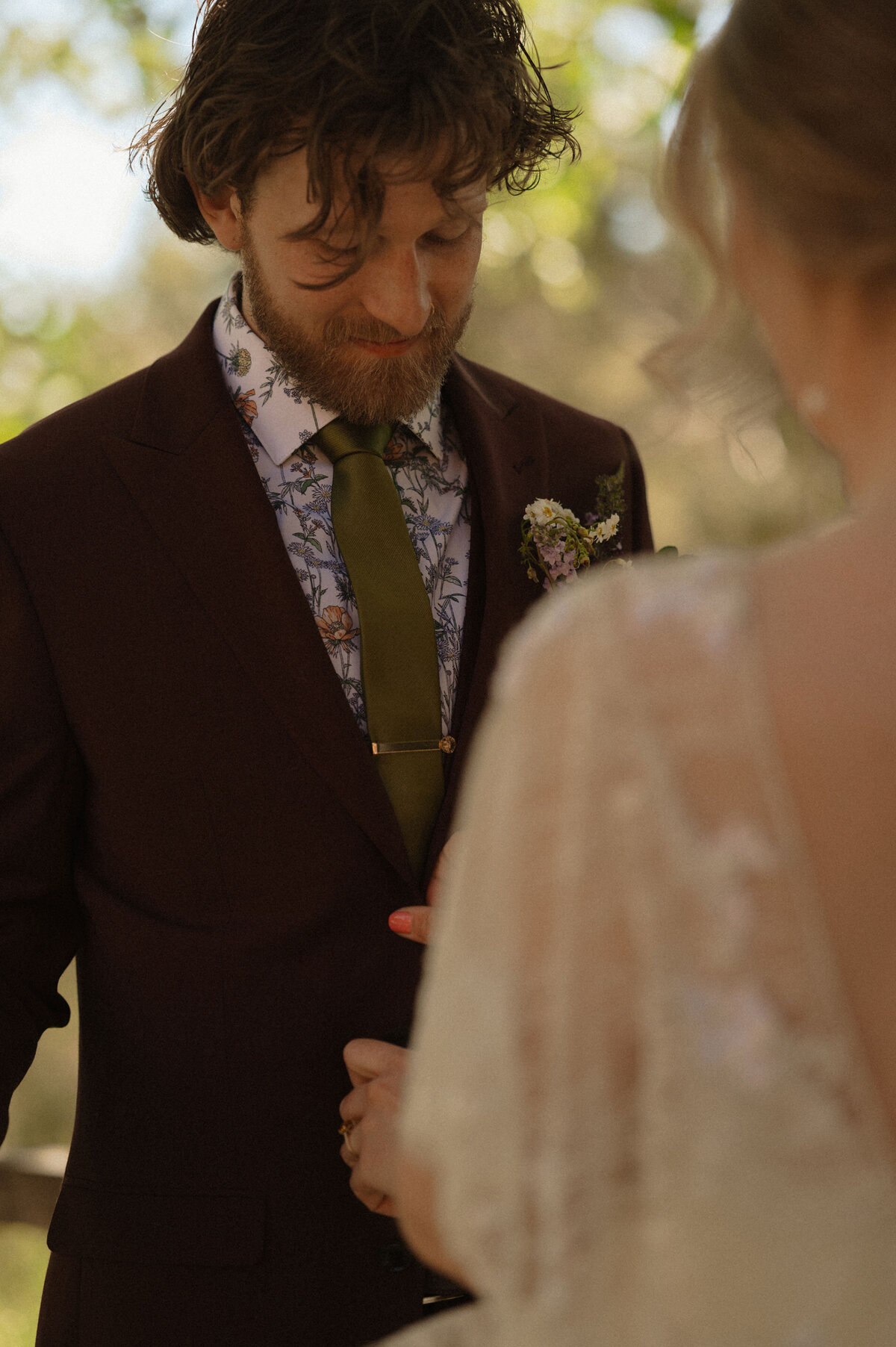 emotional and intimate elopement couple exchange vows during an authentic moment in Bend, Oregon