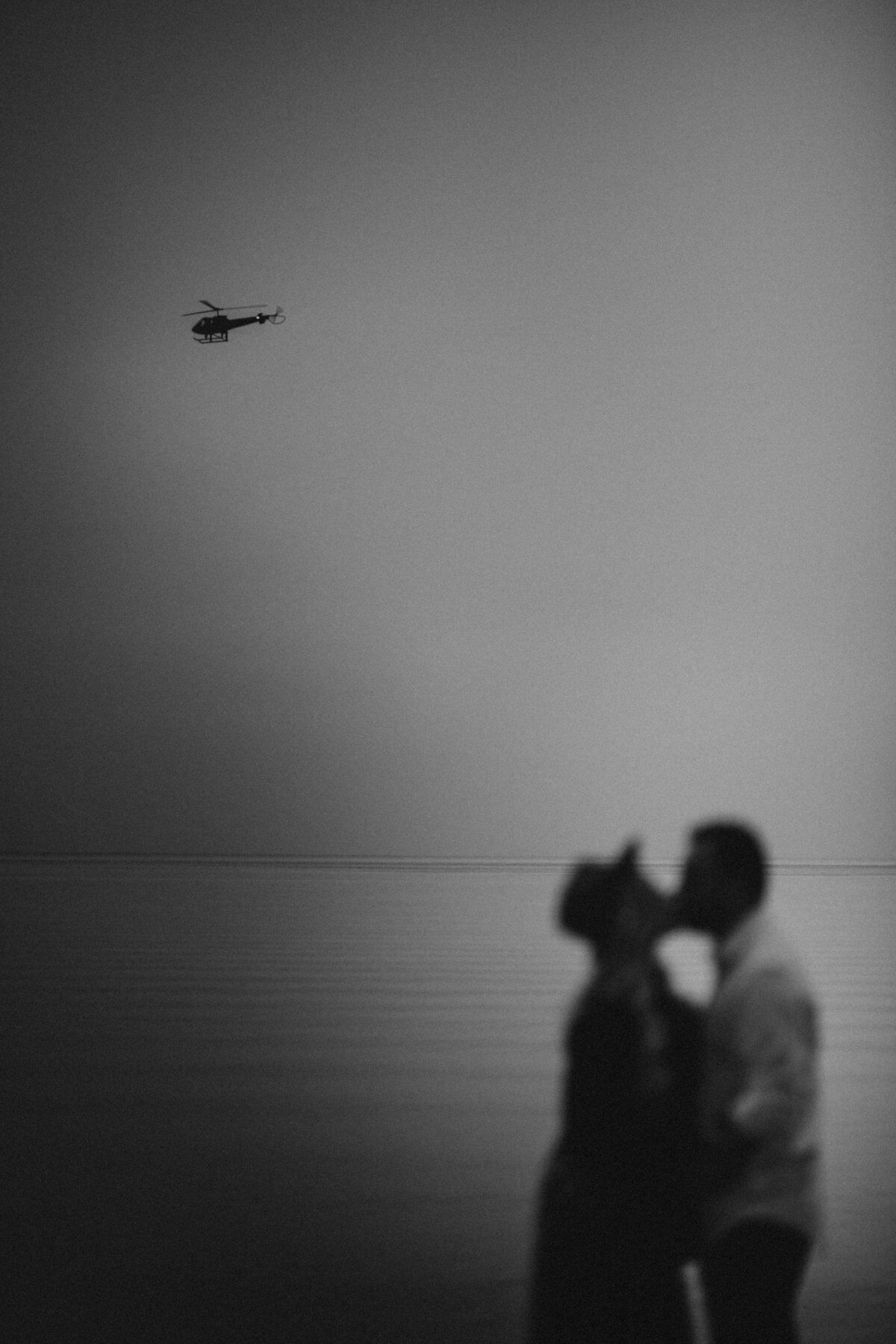 Helicopter Wedding Photo