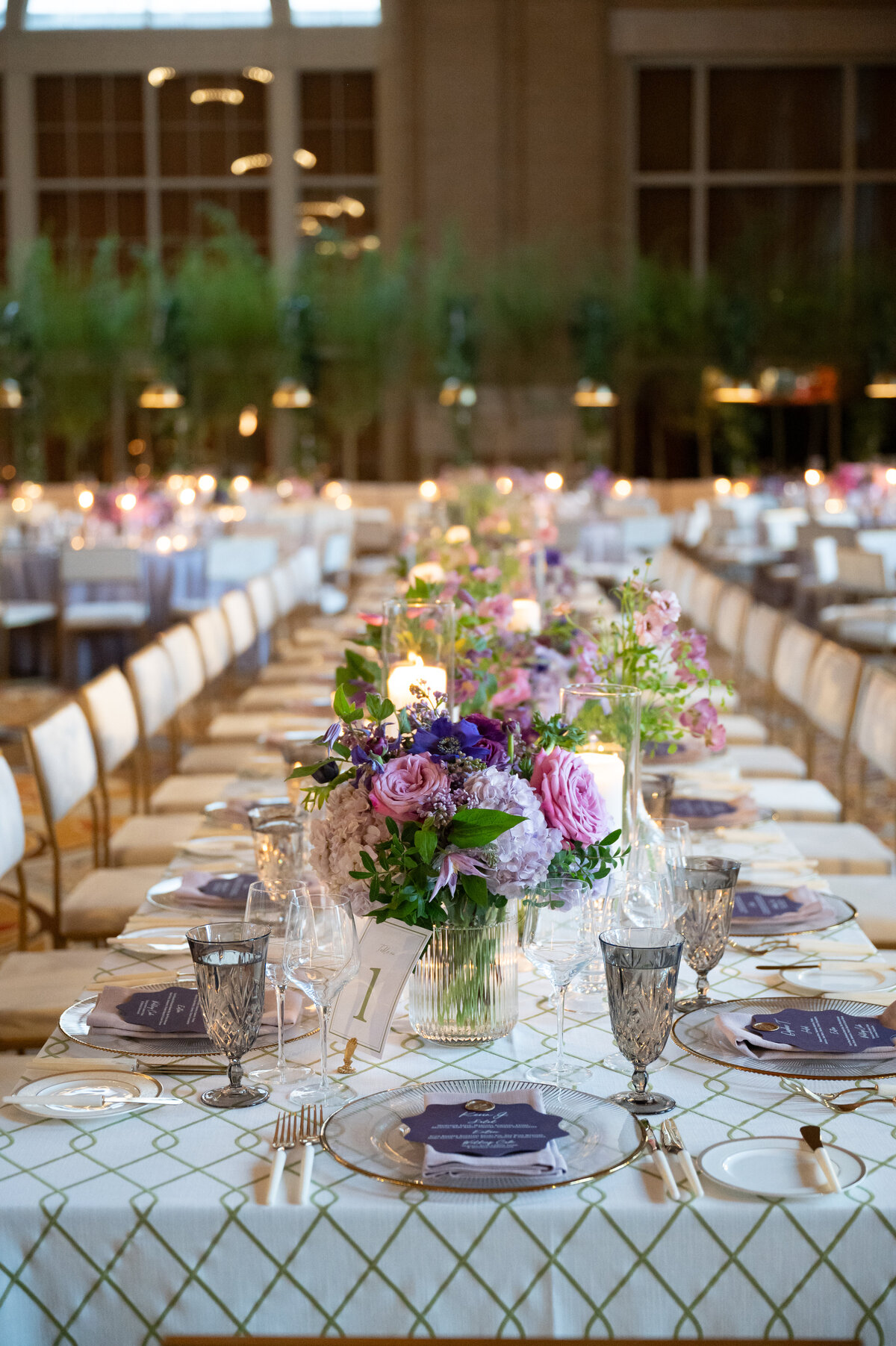 Navy, purple and lavender wedding details for a luxury wedding in Dallas
