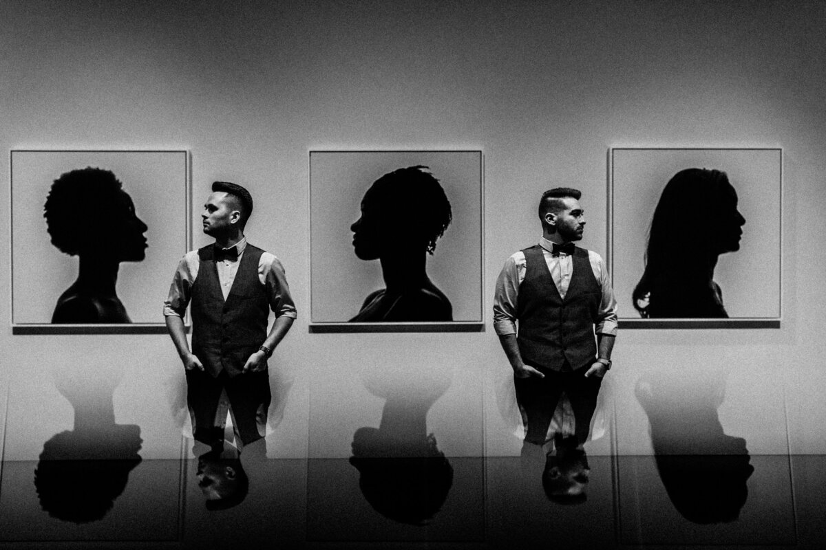 Same sex couple photo in museum