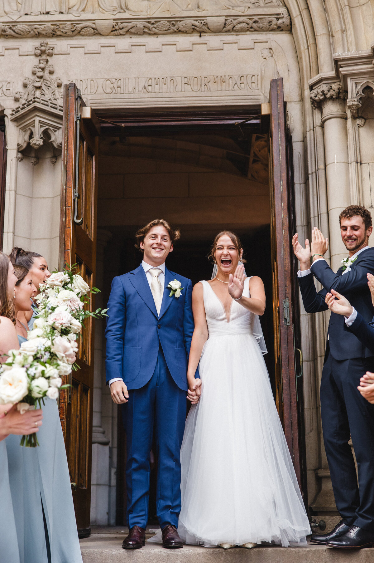 Bride and Groom Ceremony Exit Fourth Presbyterian Church