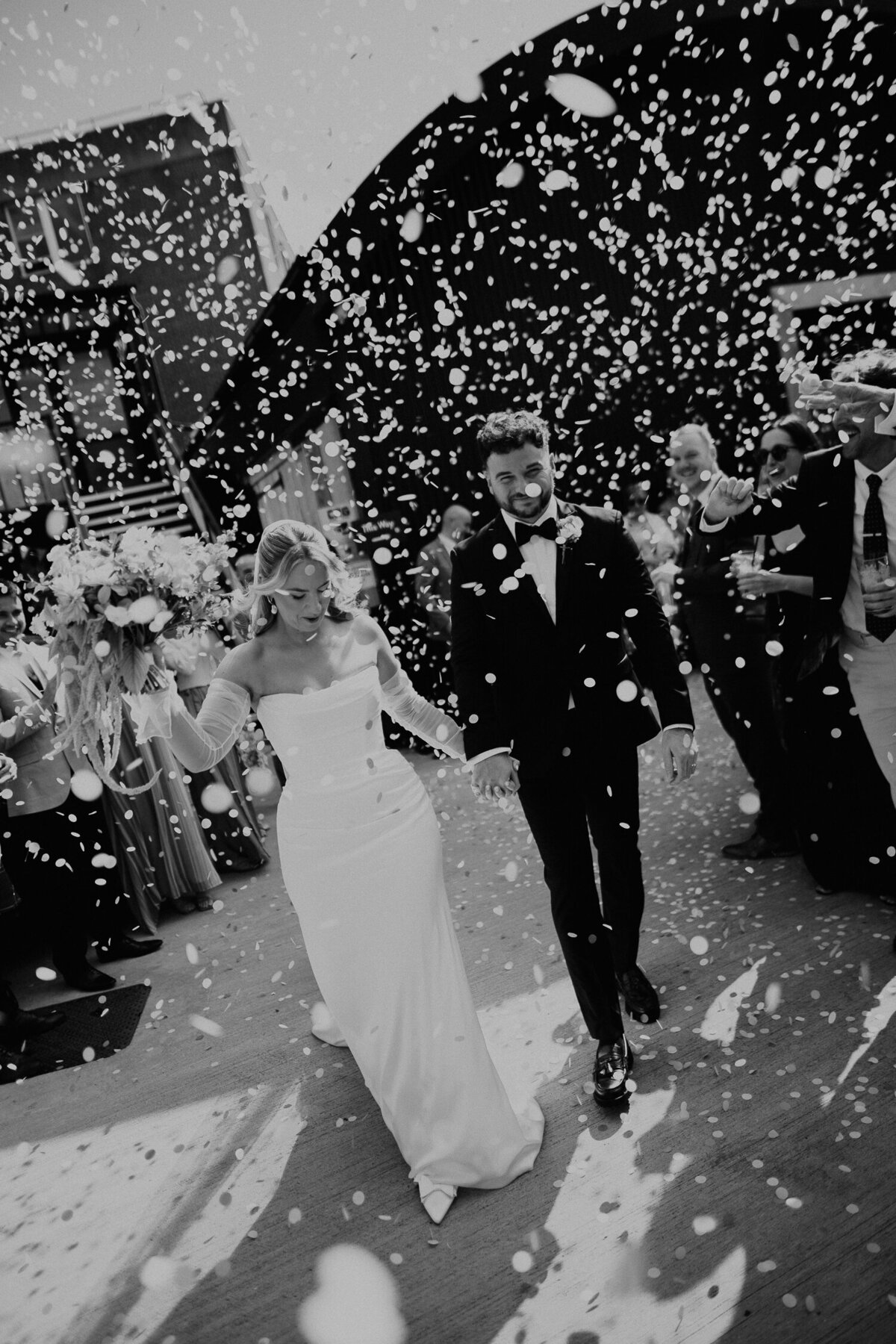 Confetti outside at The Shack Revolution. 