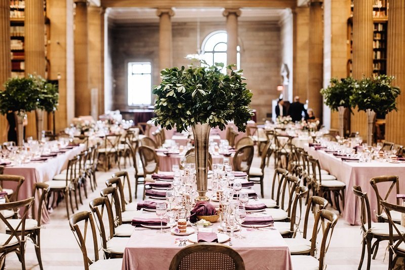 tall elevated greenery centerpiece