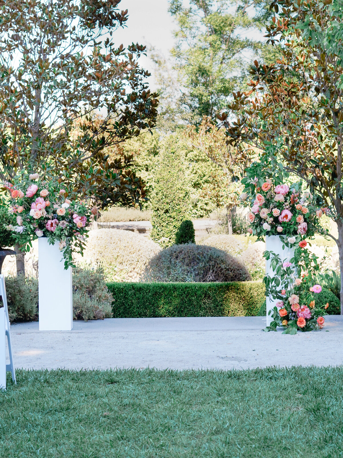 ceremony flowers in garden at park winters
