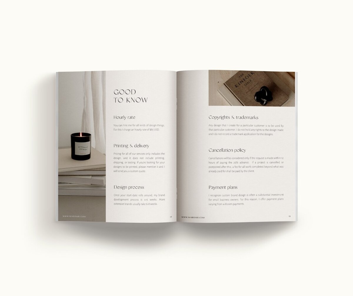 Minimal pricing guide template Canva Wabi Sabi 12