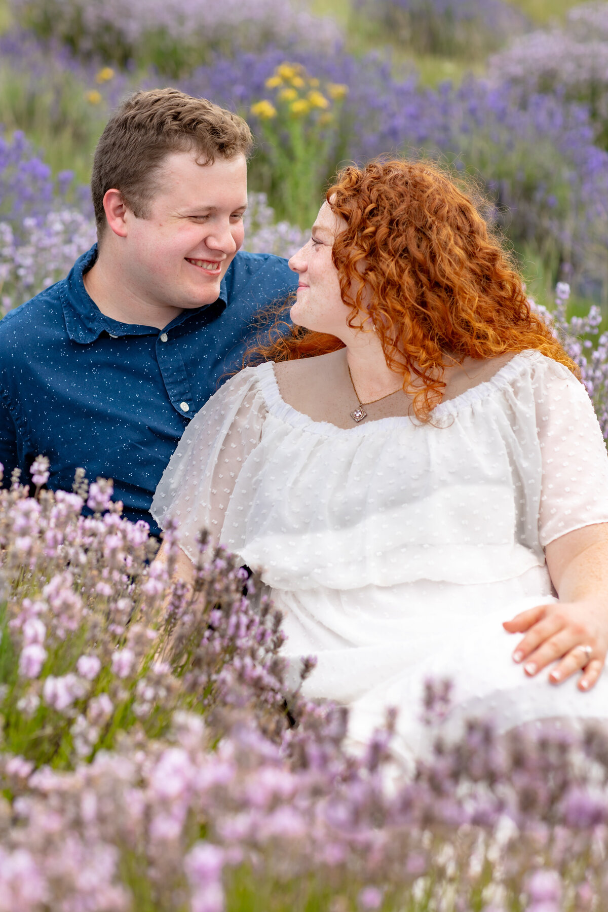 door county-wisconsin-lavender-field-engagment-photos