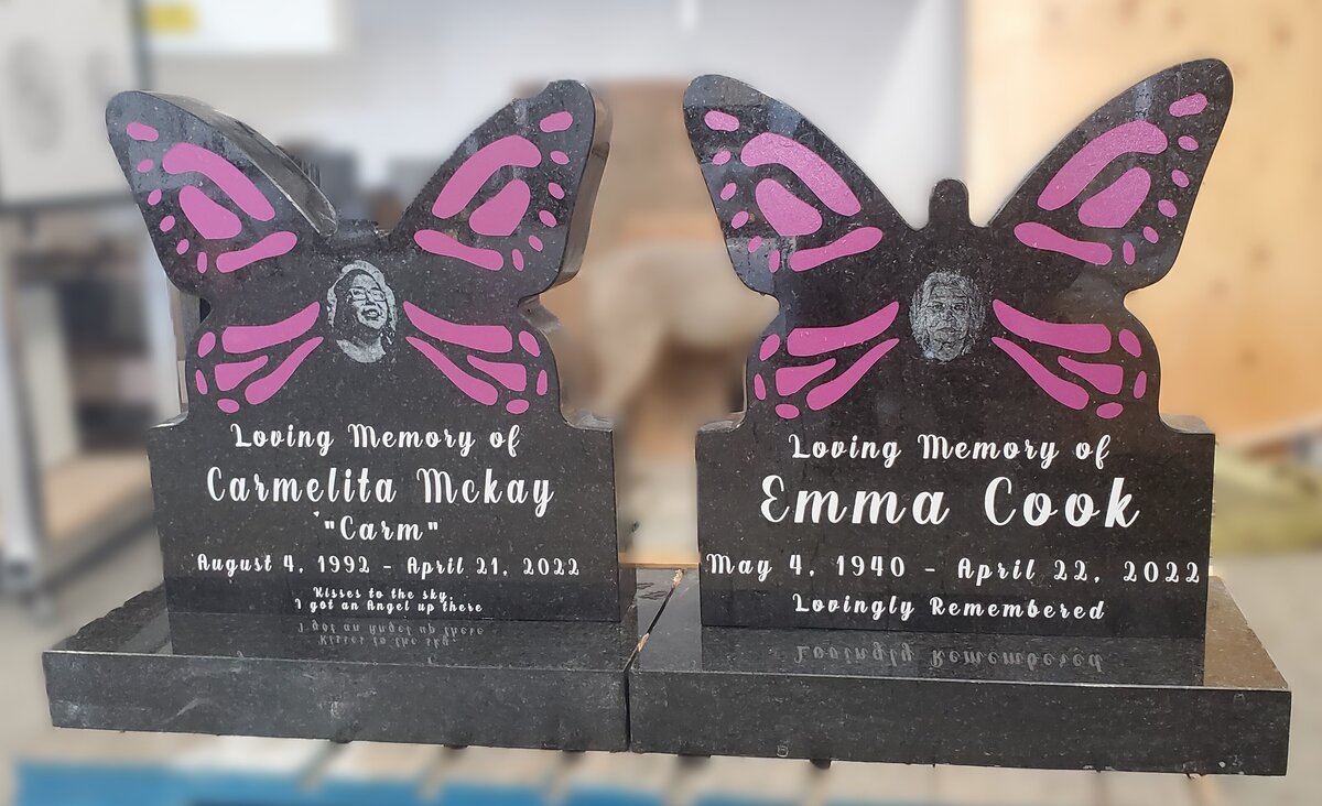 beautiful butterfly headstone saskatchewan