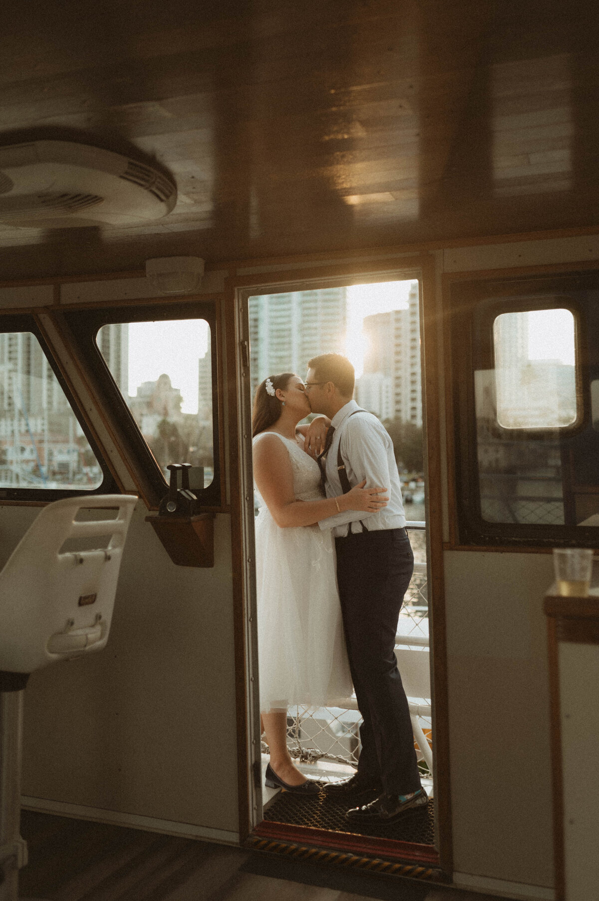 Boat wedding reception in Florida wedding photography