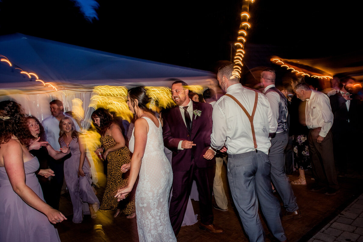 guests dancing at wedding