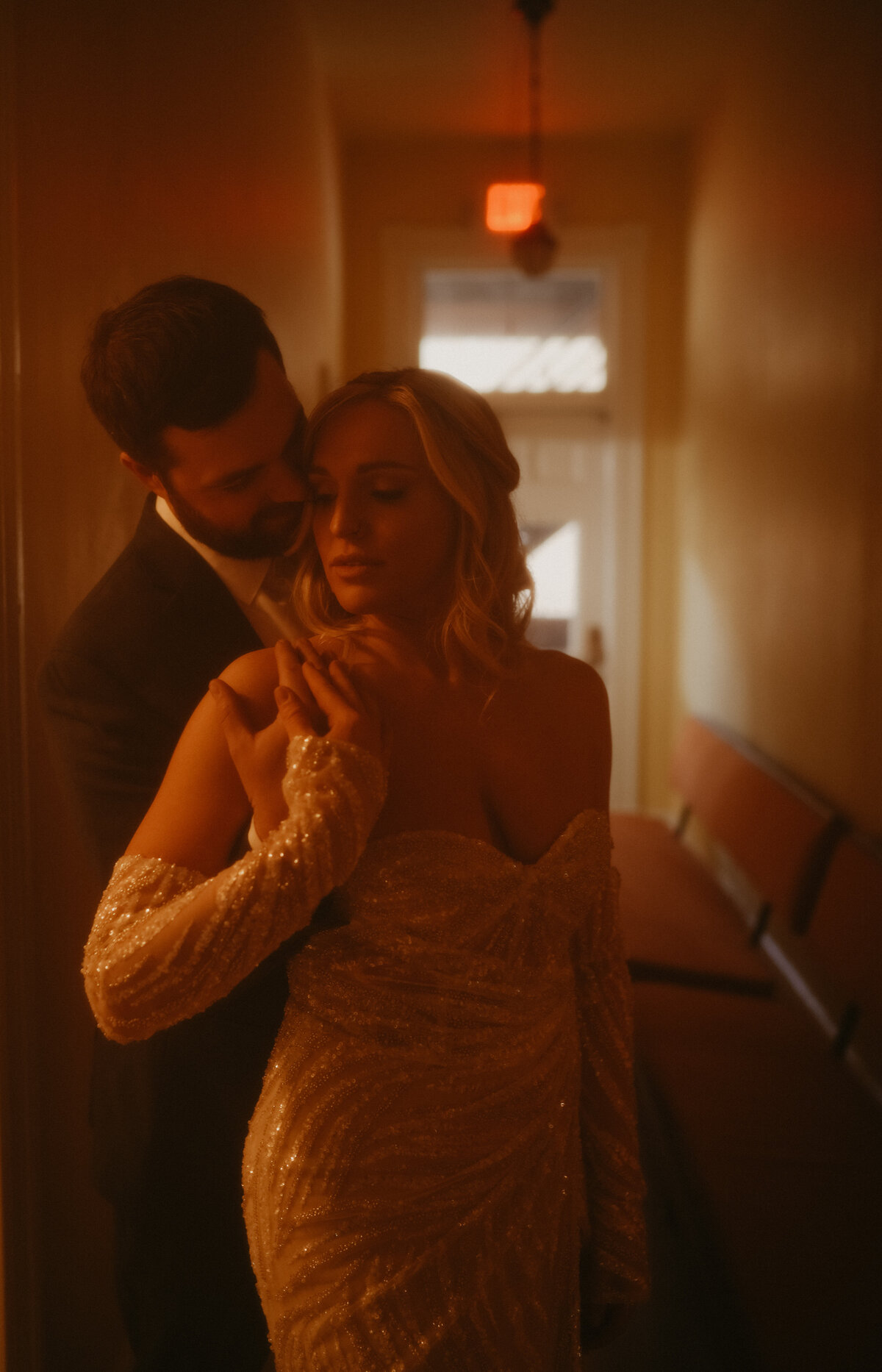  vintage and moody wedding and elopement moment in Washington, captured with deep tones and an artistic, documentary-style perspective.