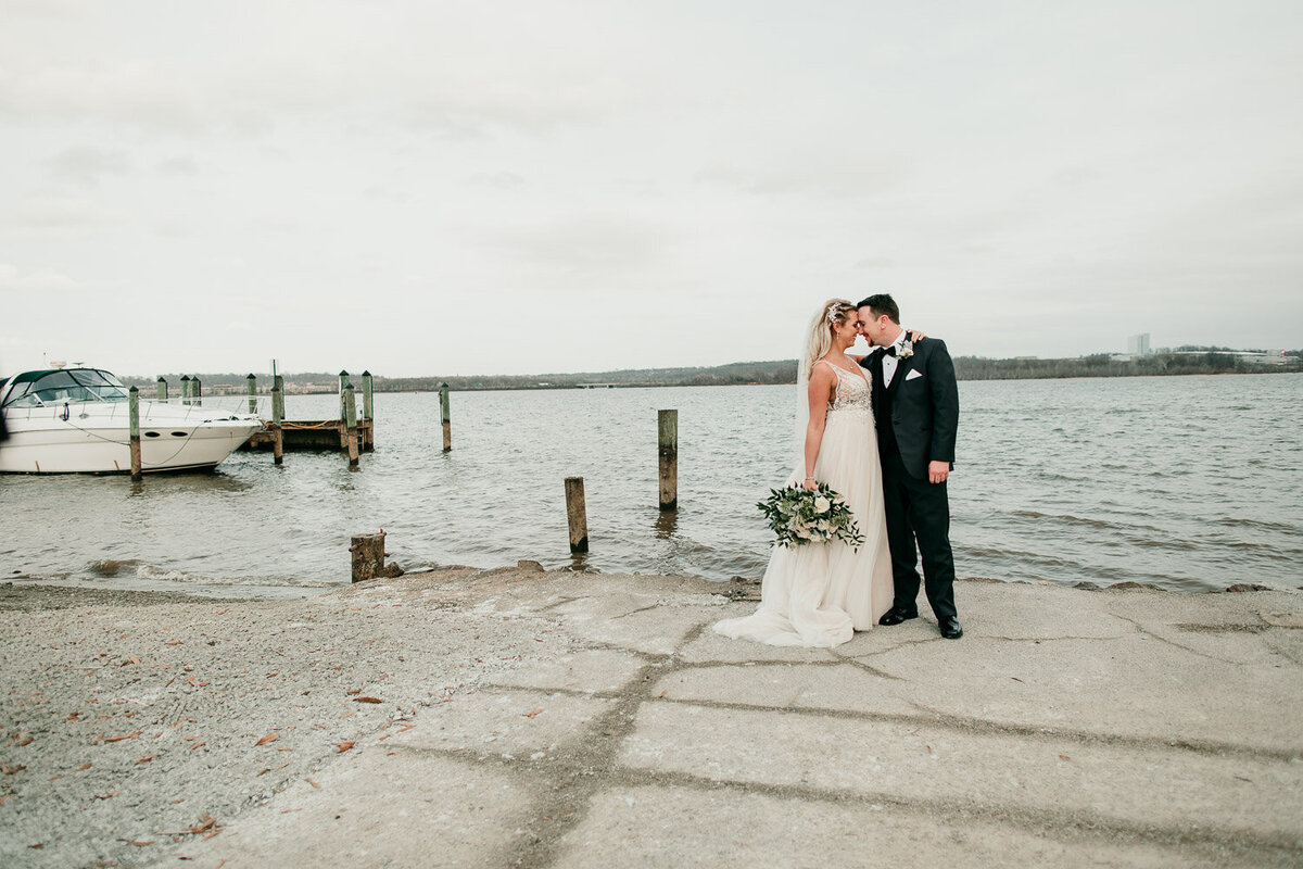 Bride and Groom in Alexandria Virginia at the waterfront