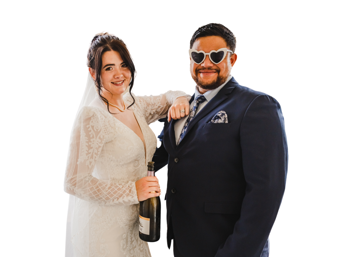 Mcro wedding ceremony at charming Auckland white chapel