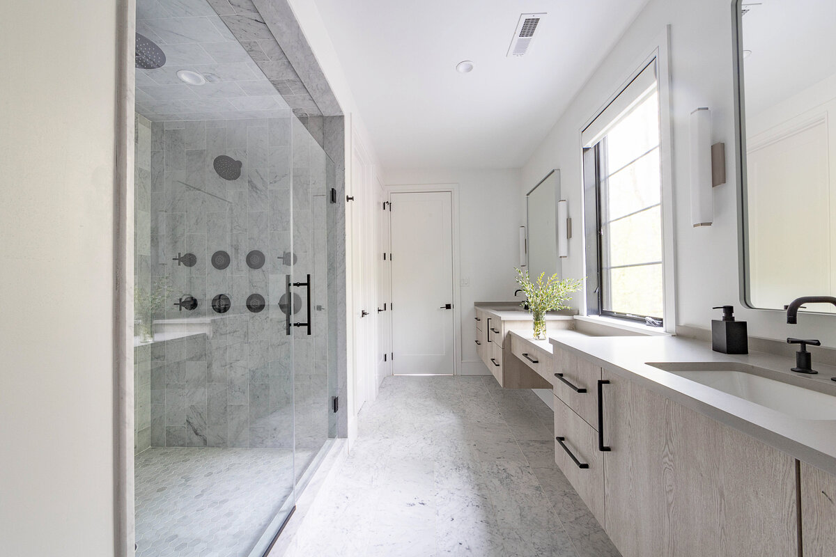 Modern residential bathroom done in white