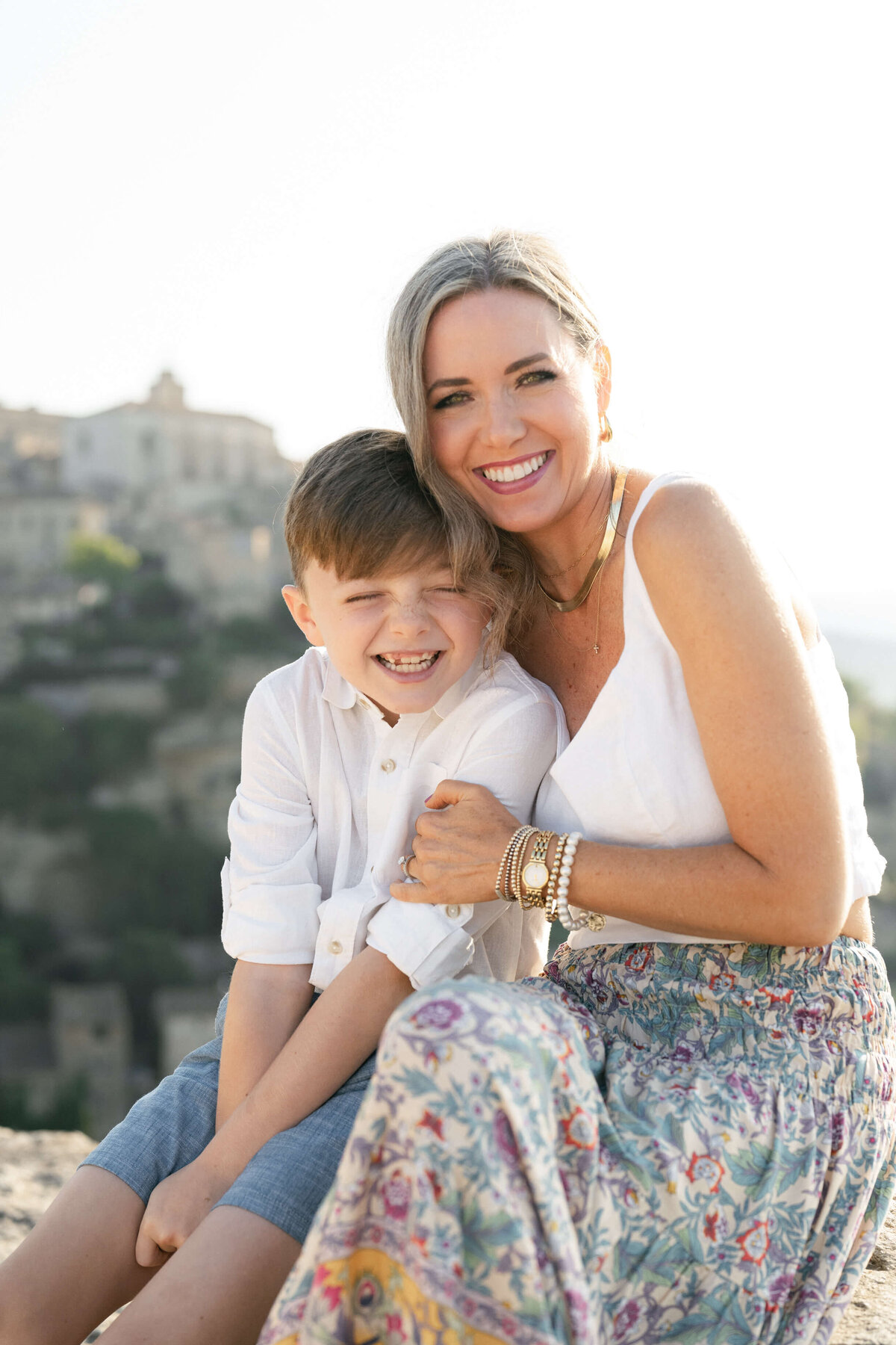 Mother and son portrait