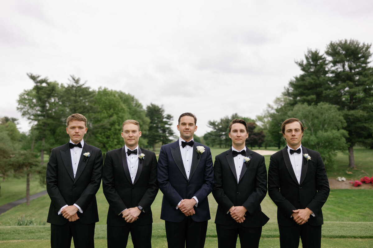 Groomsmen Portrait Rainy Day Philadelphia