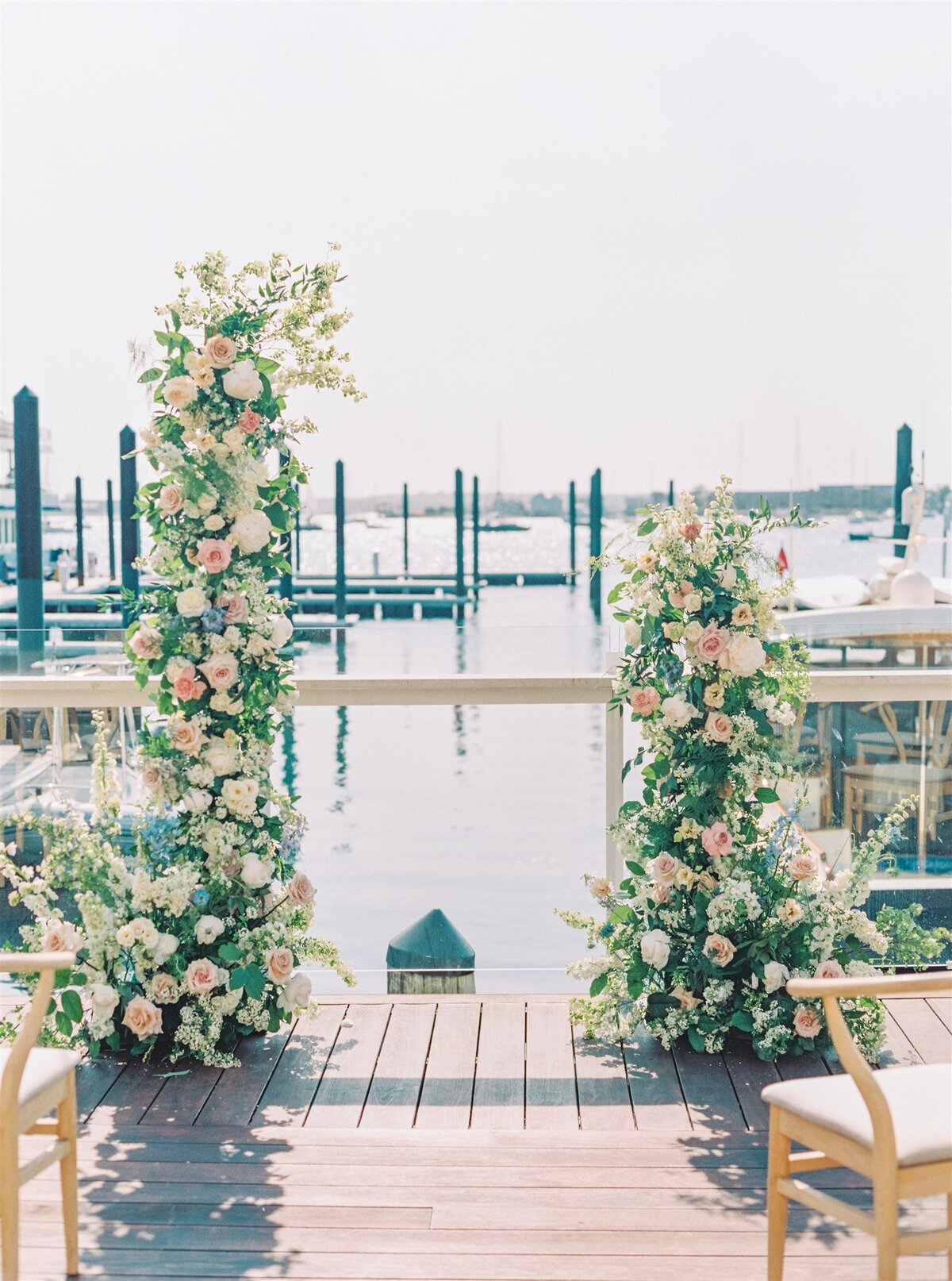 Kate-Murtaugh-Events-wedding-planner-Newport-ceremony-floral-arch-boat-dock-harbor