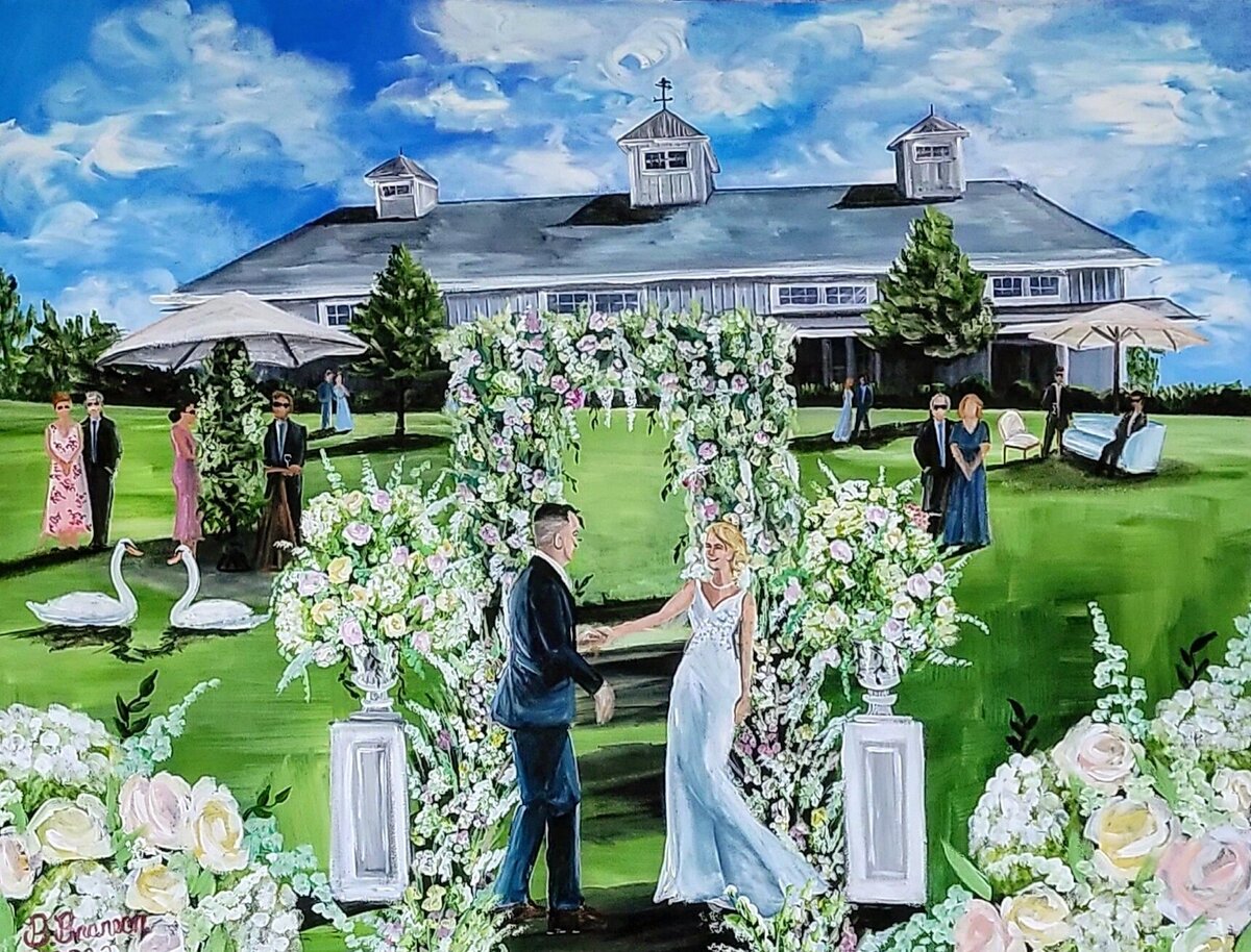 First Dance Live Wedding Painting from Middleburg Barn