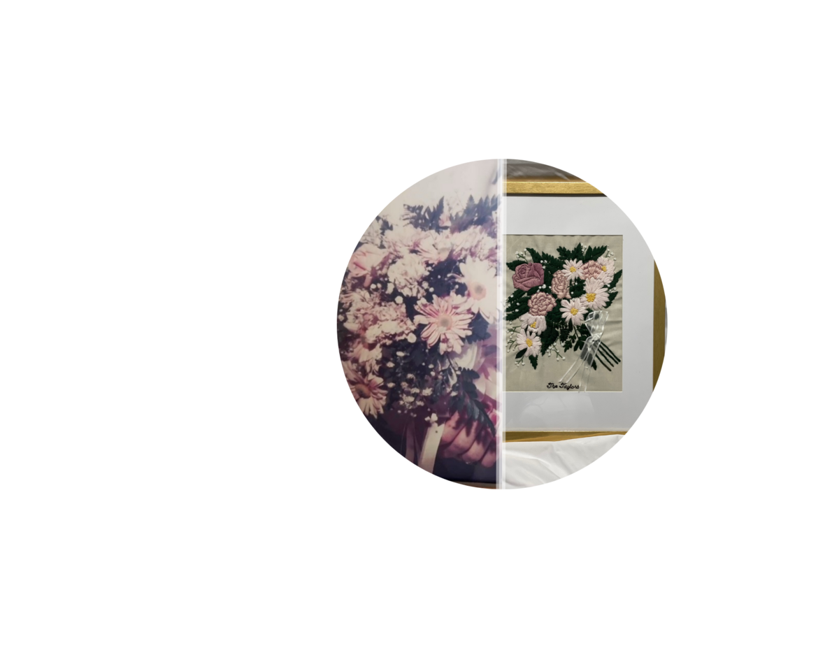 Yellow Pressed Floral Frame