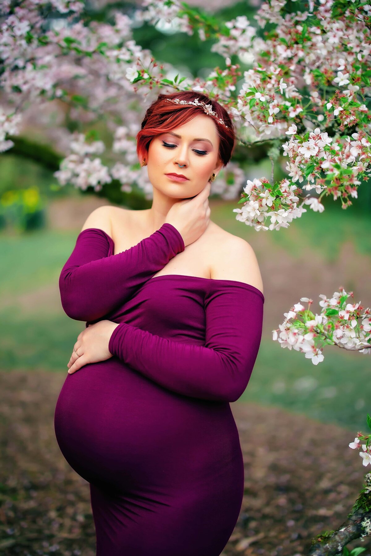 Motherhood Maternity Purple Dress