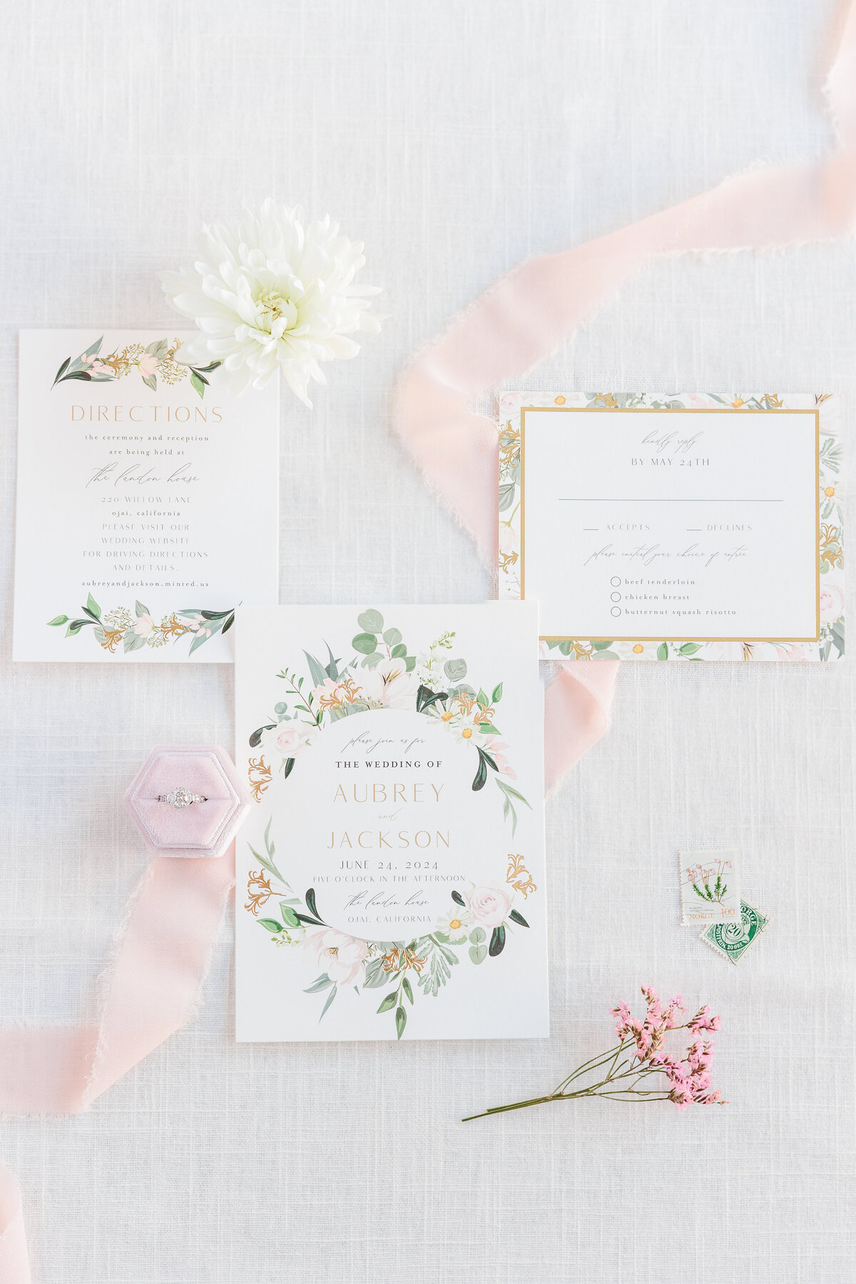 Flat lay wedding suite bridal details Akron Wedding photographer light and airy