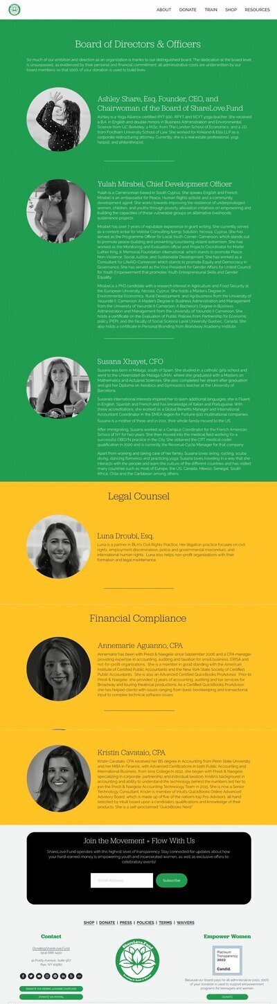 FayDesign.Co ShareLove.Fund Website People Page