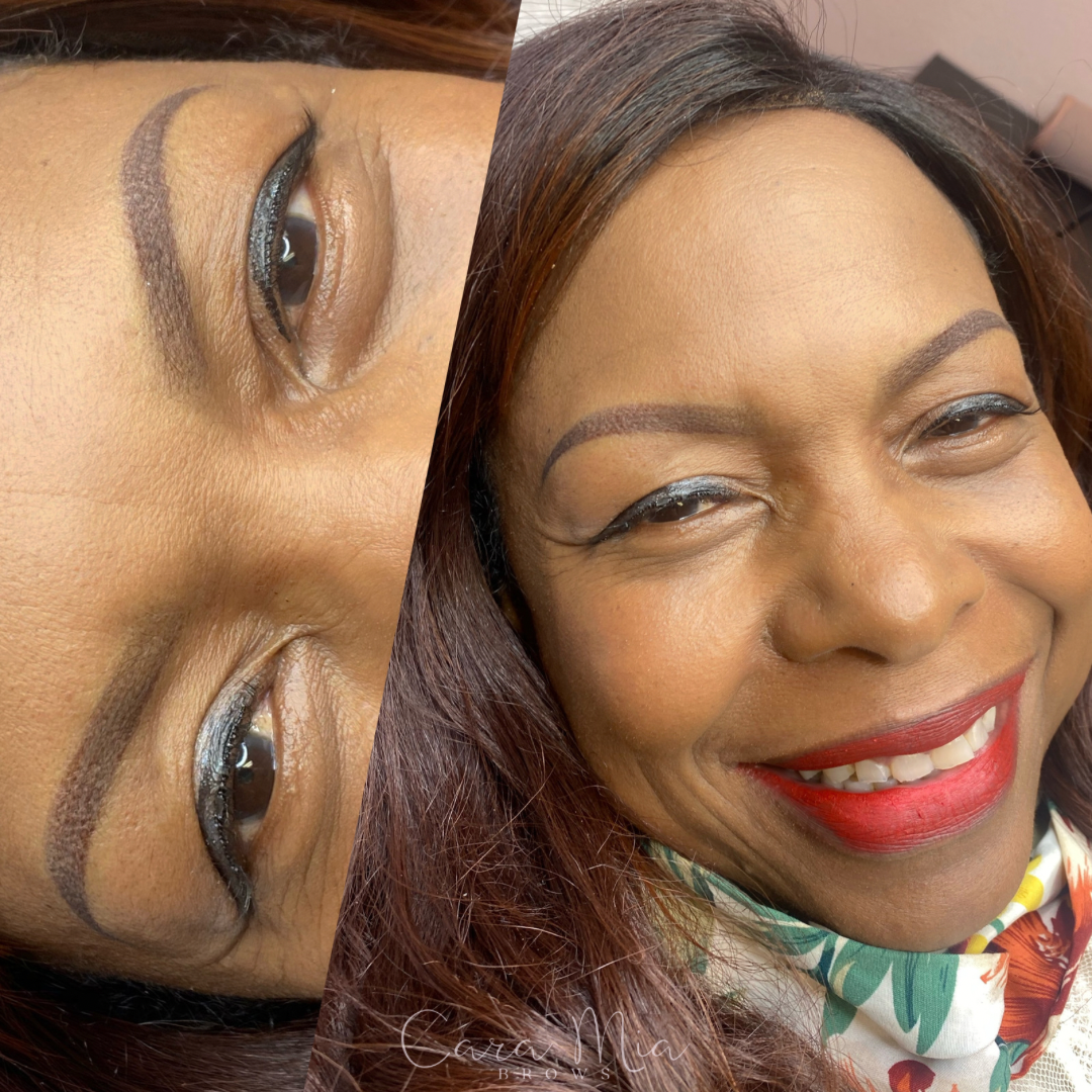 Ombre Powder Brows before and after