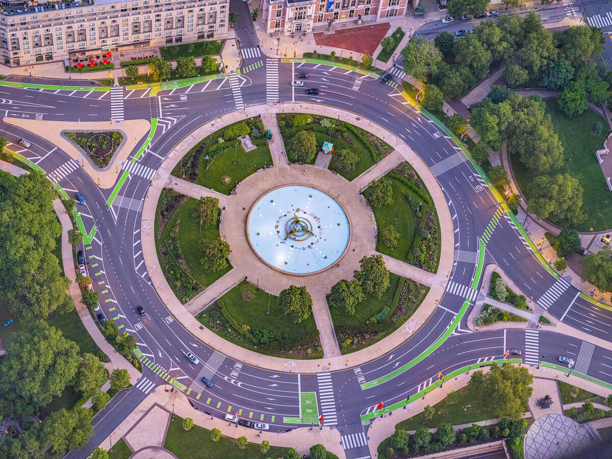 aerial image of round about