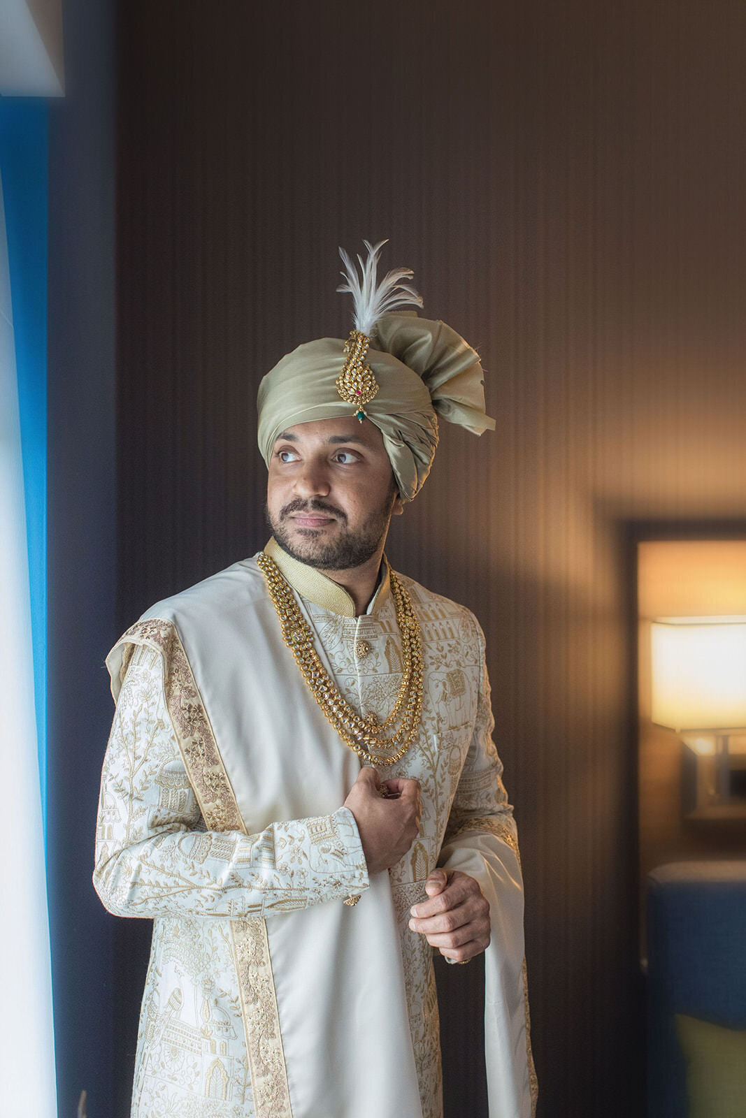 Indian wedding groom portrait