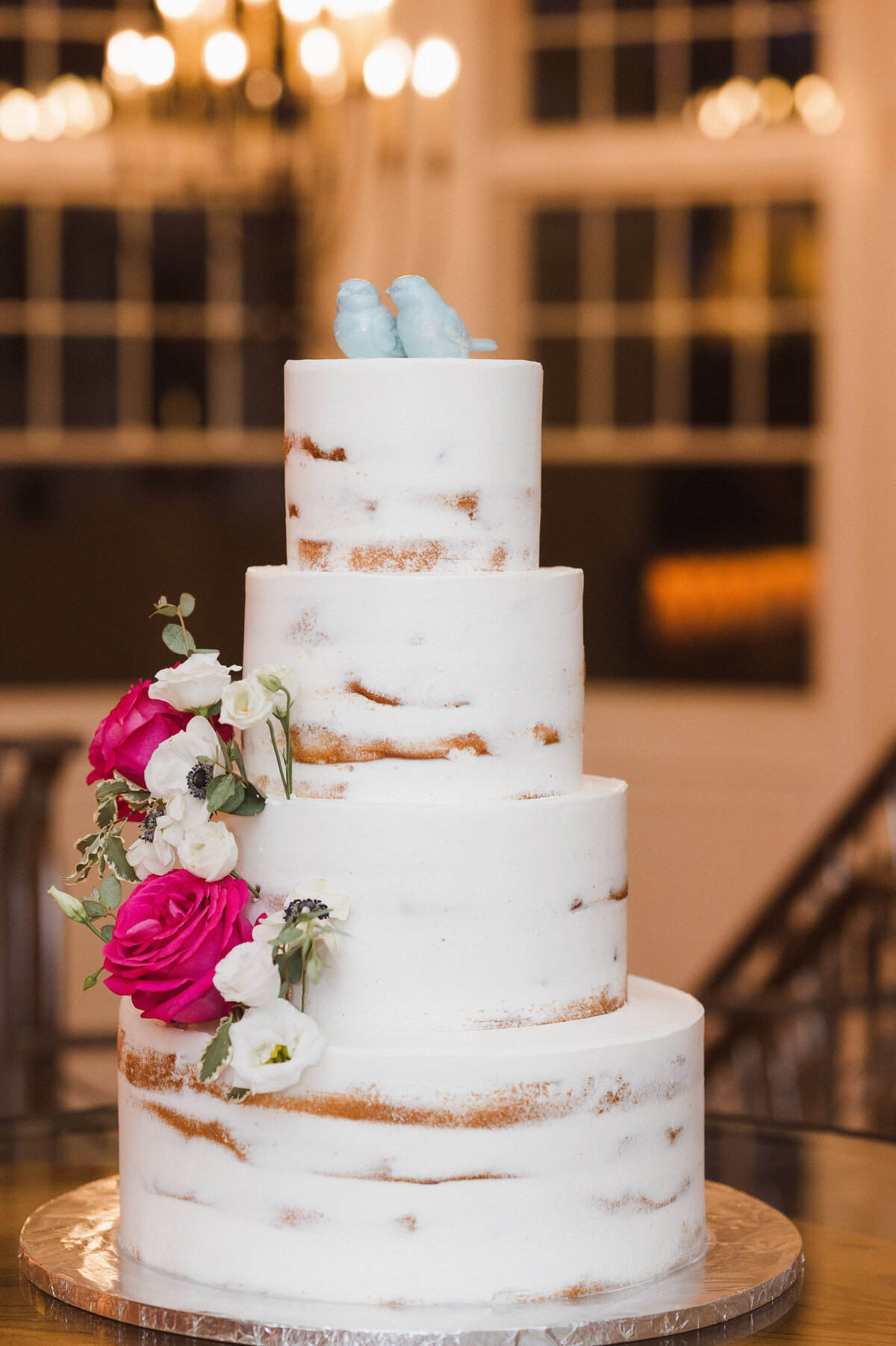 hot pink wedding cake