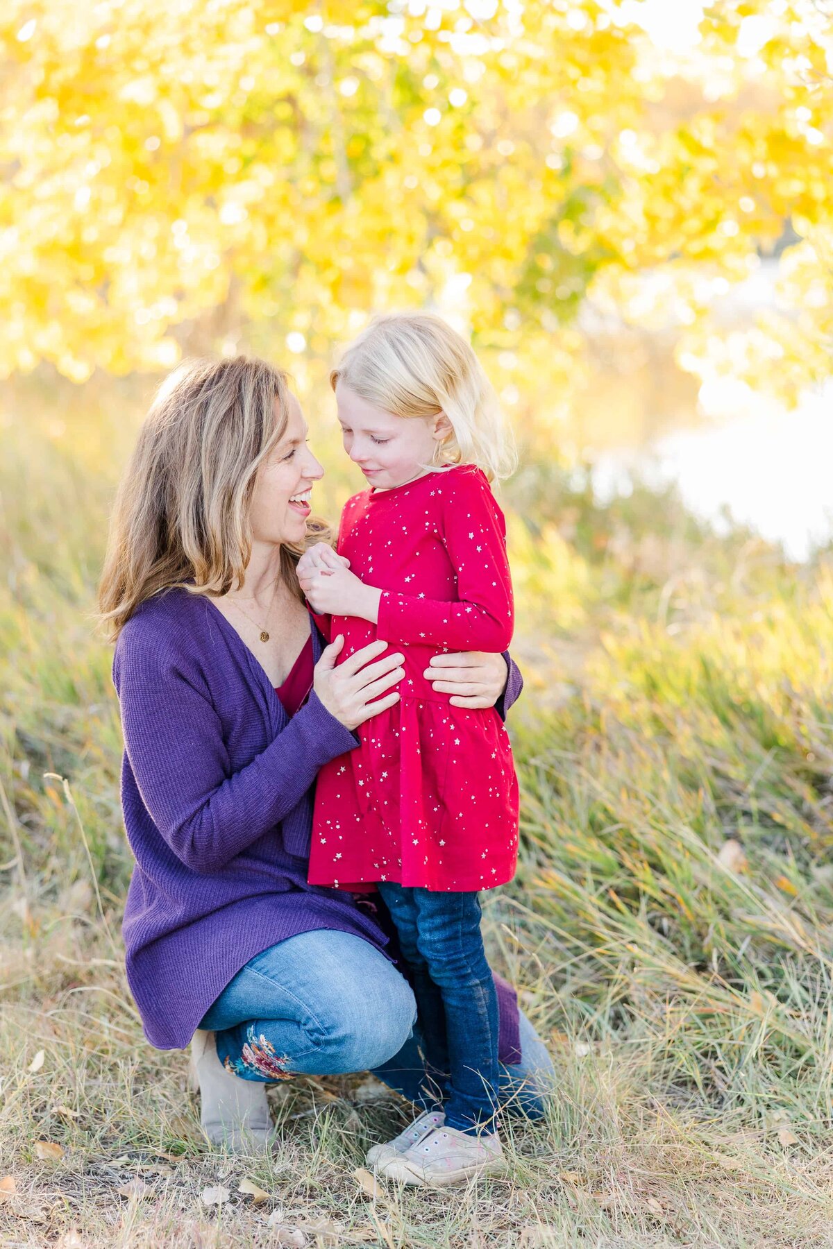 Mom and daughter have a special moment at Golden Ponds, Longmont, CO
